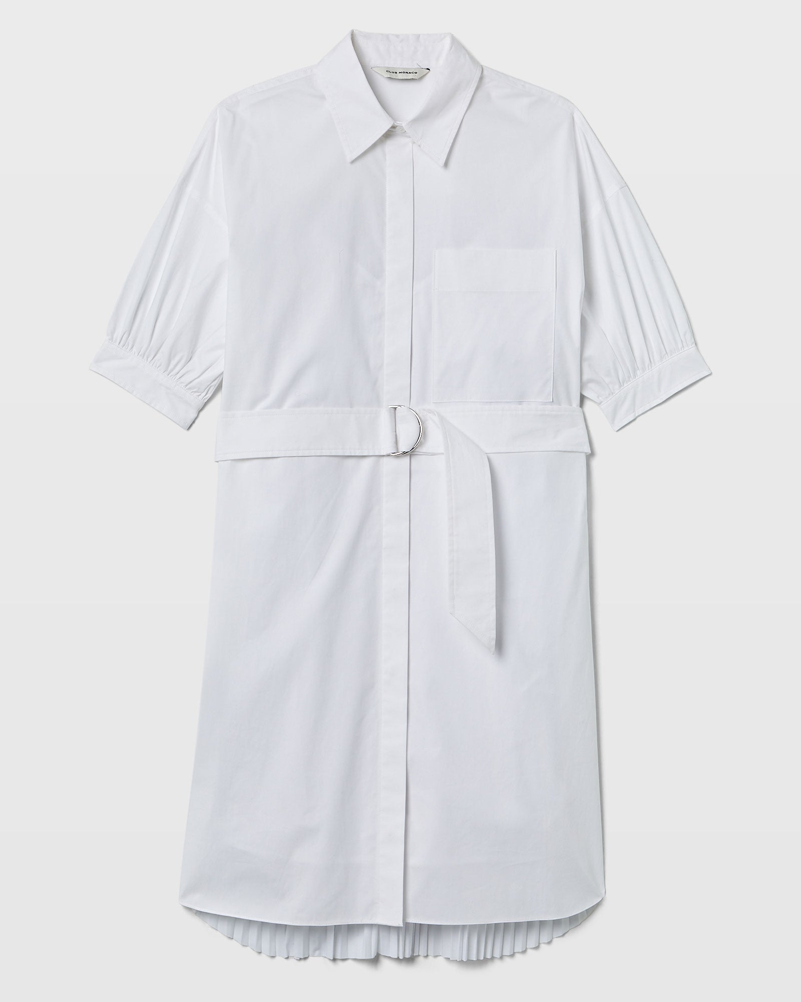 CLUB MONACO - Novel Pleated Shirt Dress - White