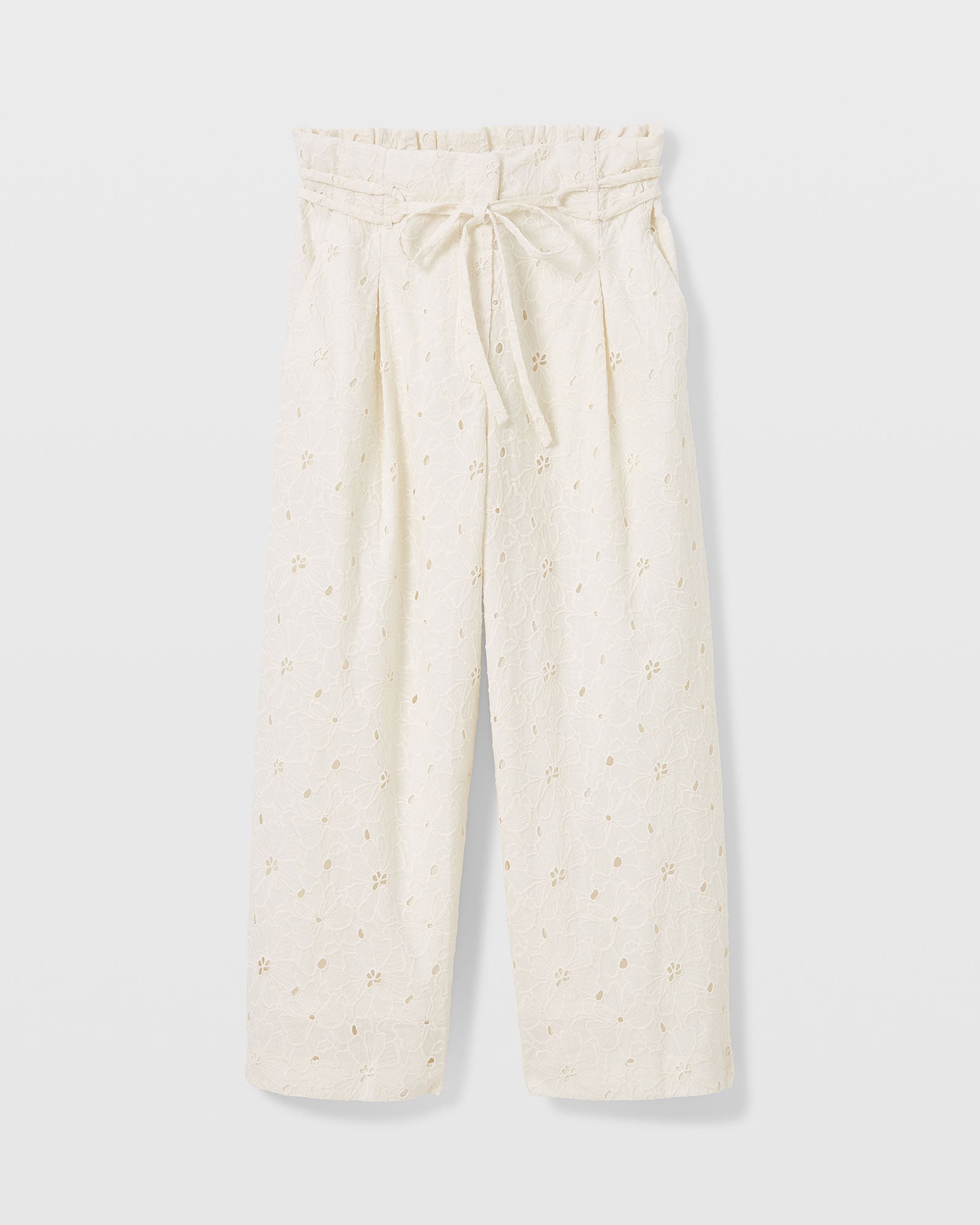 CLUB MONACO - Anreannah Eyelet Wide Leg Pant - Blanc De Blanc