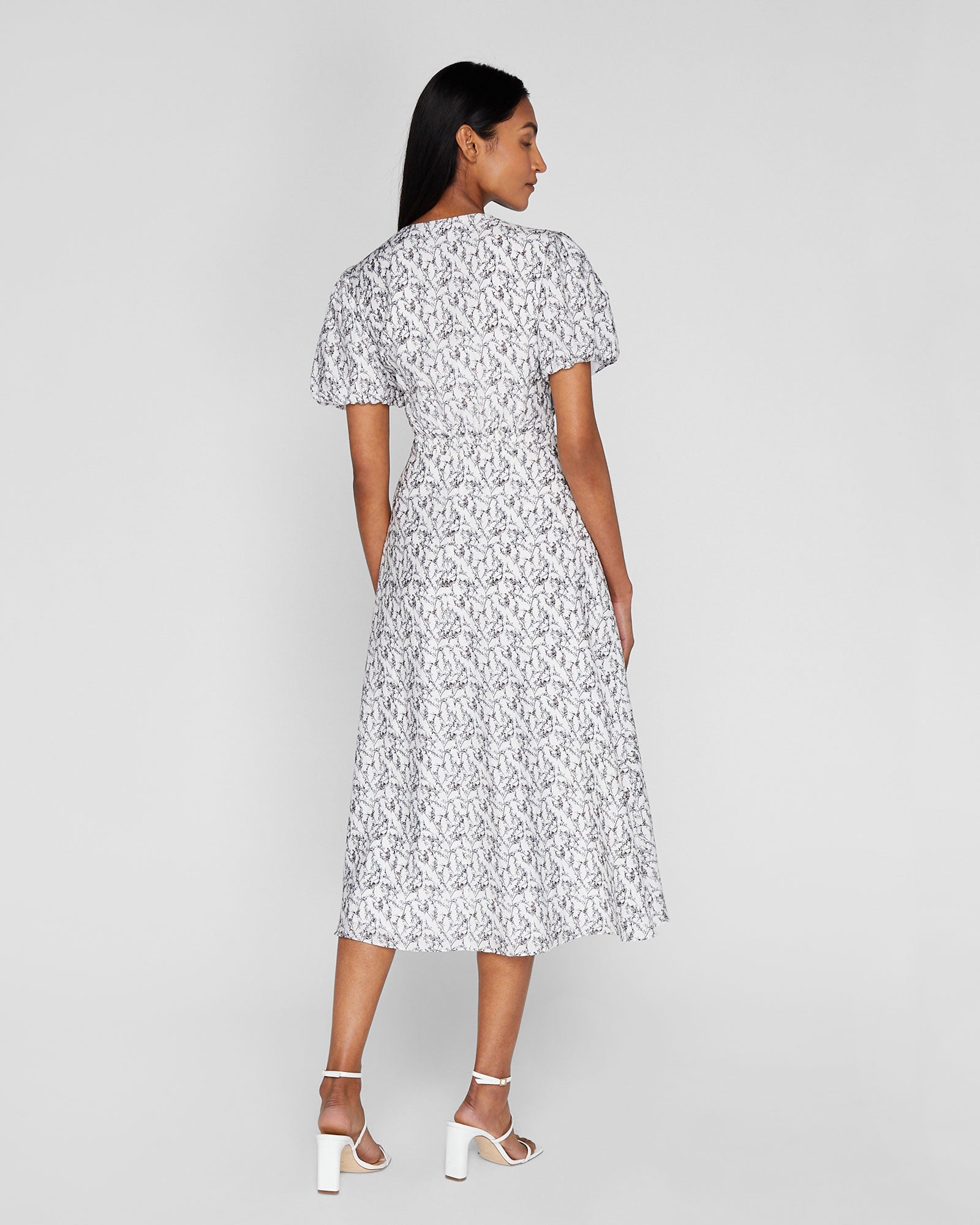 CLUB MONACO - Easy Midi Button Front Dress - Cream Base