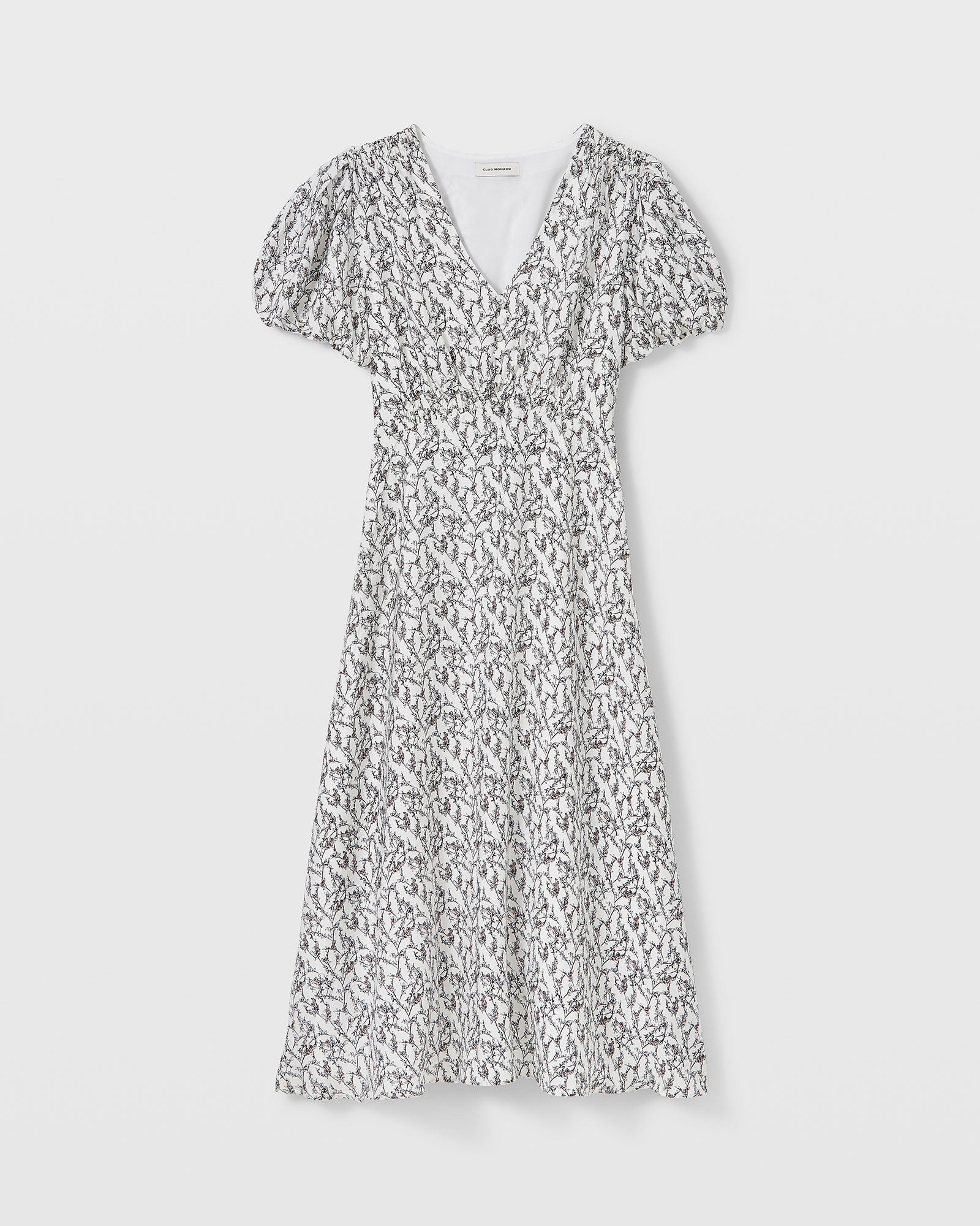 CLUB MONACO - Easy Midi Button Front Dress - Cream Base