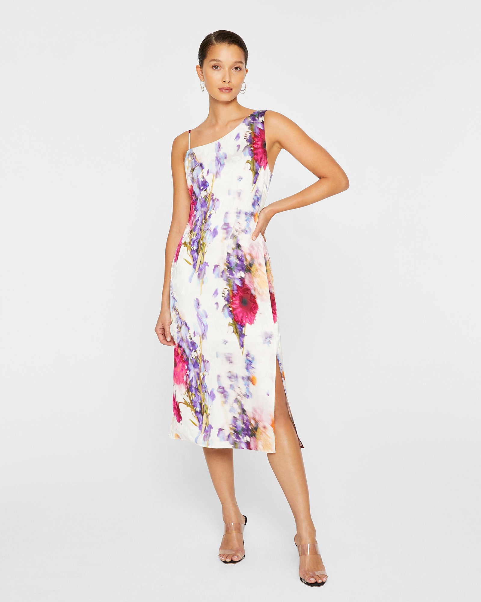 CLUB MONACO - Asymmetrical Slip Dress - White Base