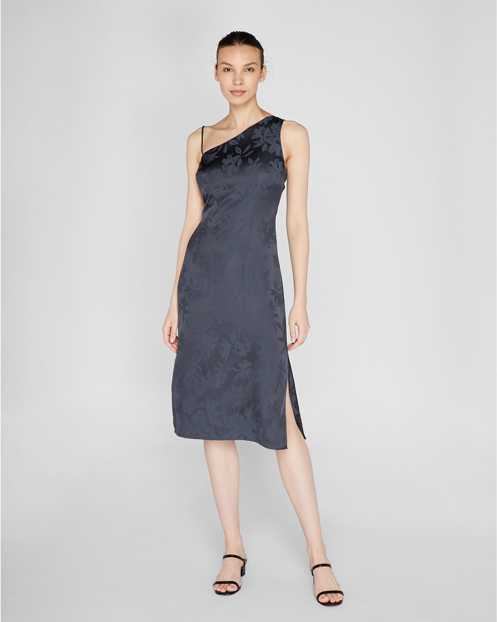 CLUB MONACO - Robe à bretelles asymétrique - Ébène