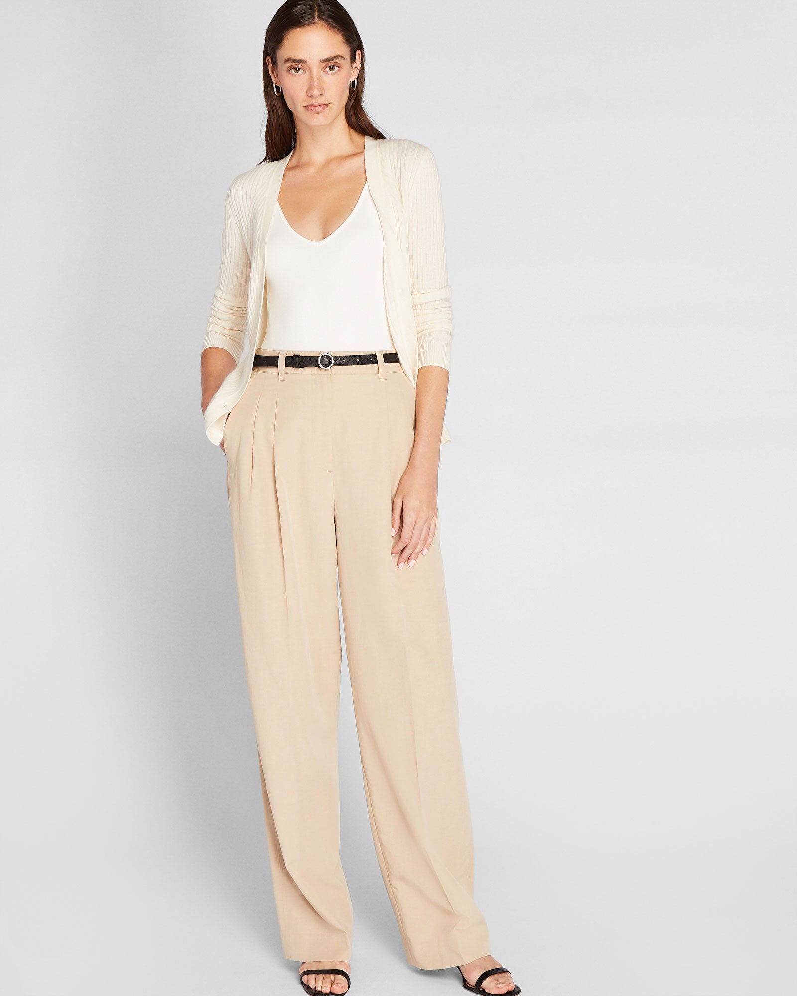 CLUB MONACO - Slim Ribbed Cashmere Cardigan - Ivory