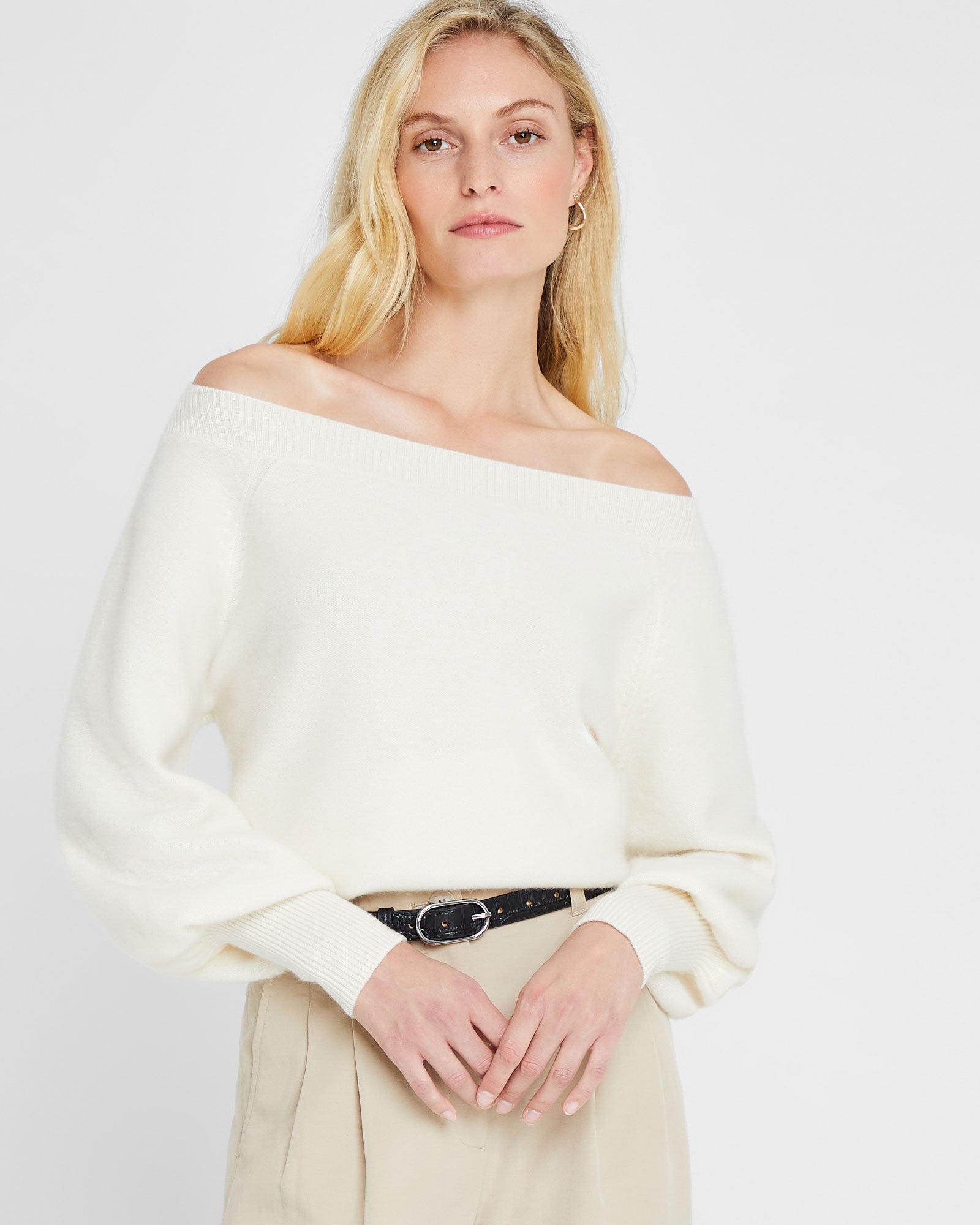 CLUB MONACO - Chandail à épaules dénudées - Blanc