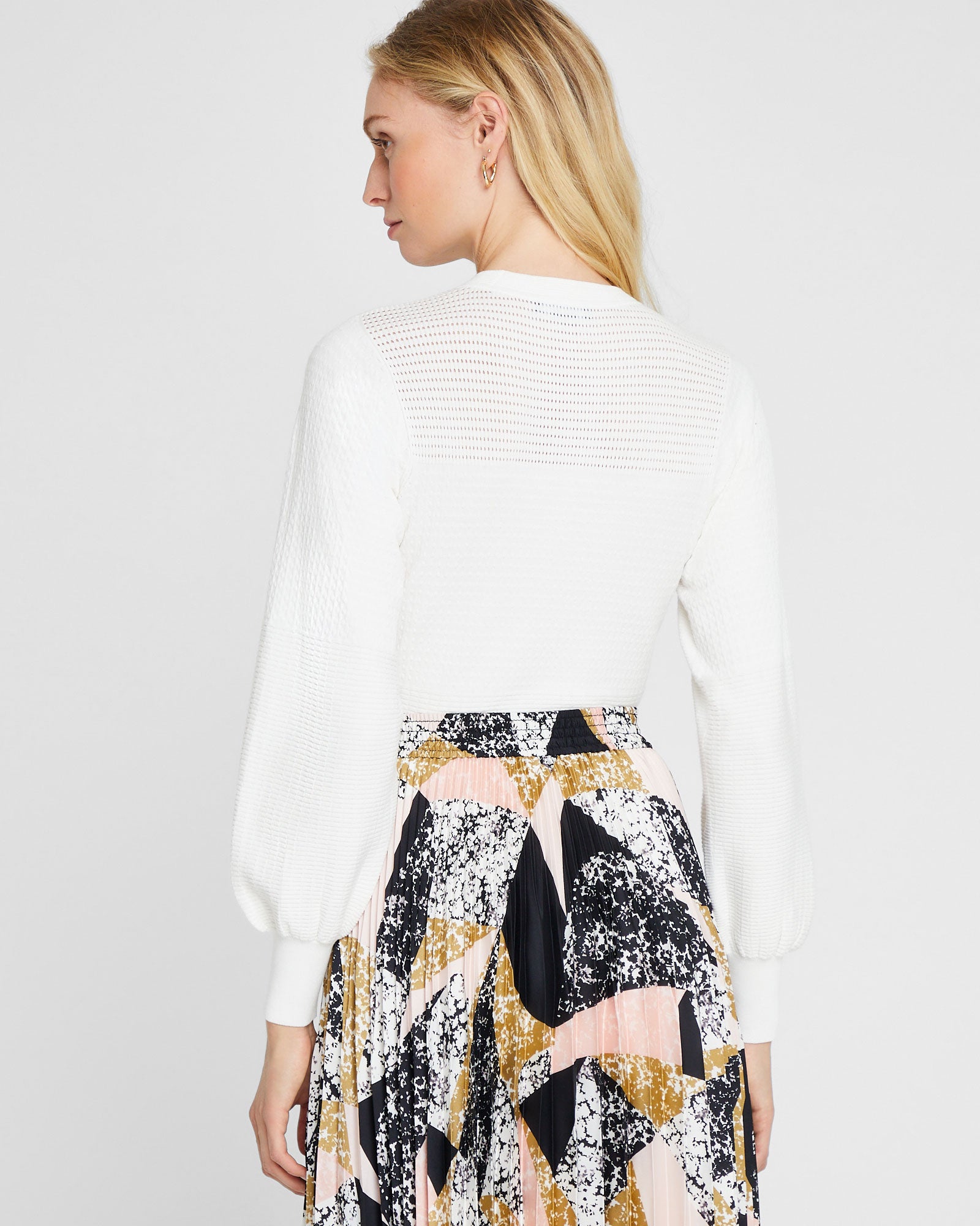 CLUB MONACO - Chandail ras du cou texturé - Blanc