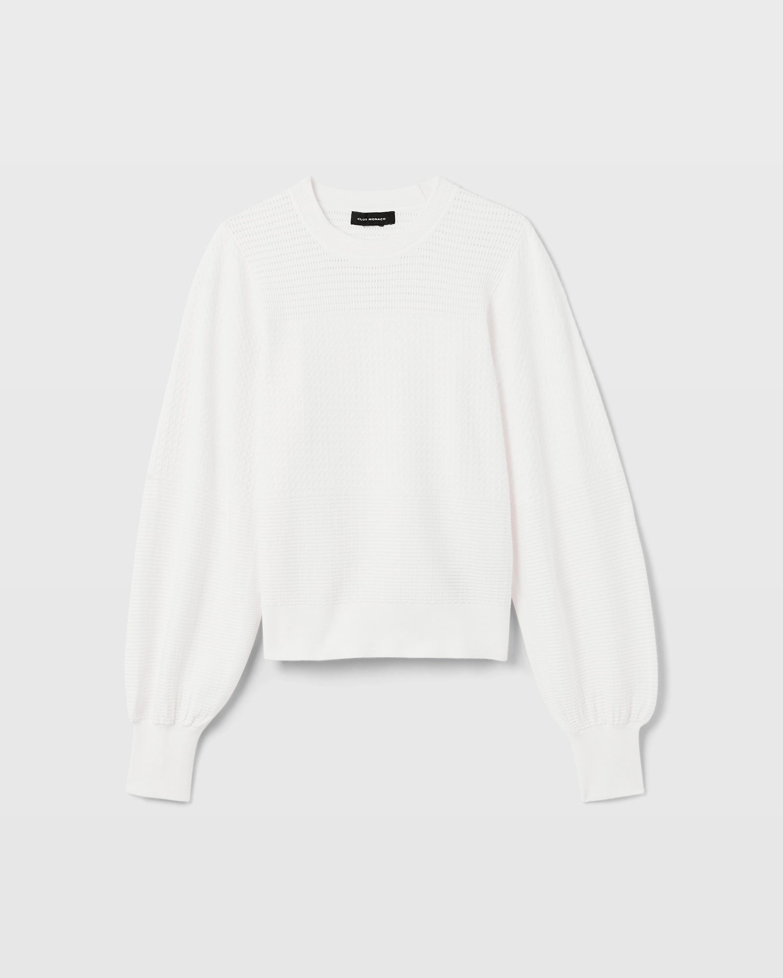 CLUB MONACO - Chandail ras du cou texturé - Blanc