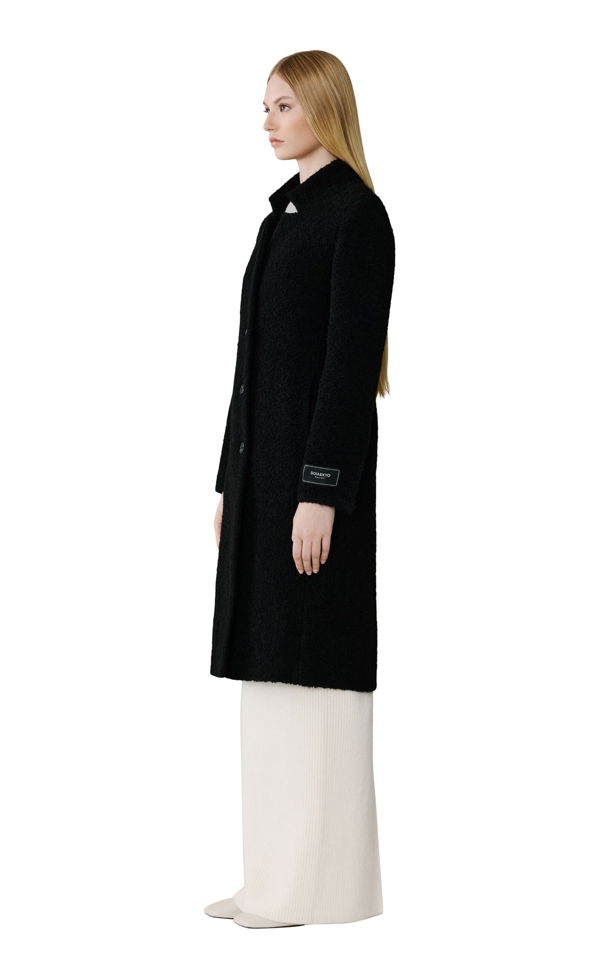 Club Monaco - SOIA & KYO DIane Boucle Midi Coat in Black - Noir