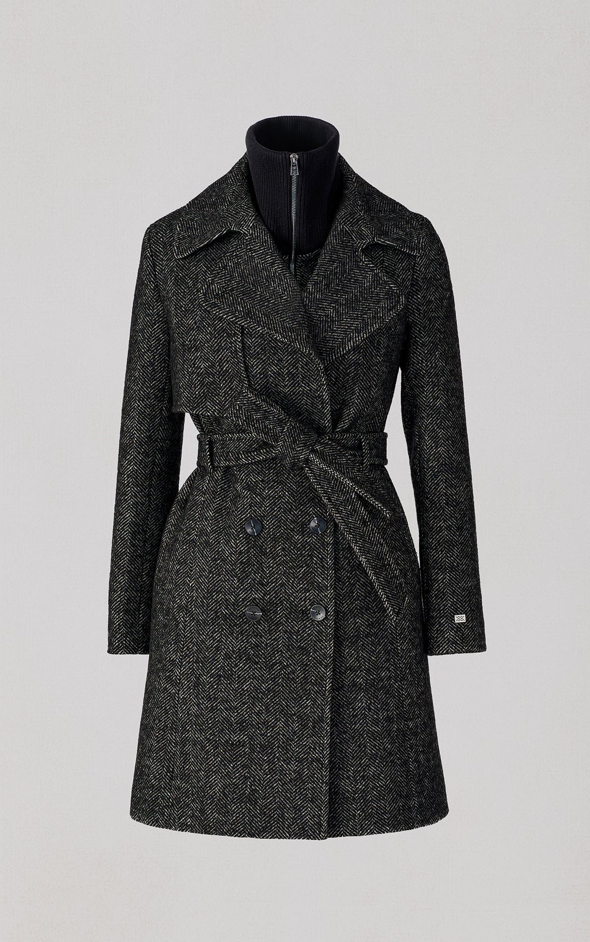 Club Monaco - SOIA & KYO Fabianne-H Wool Trench Coat With Bib in Black - Noir