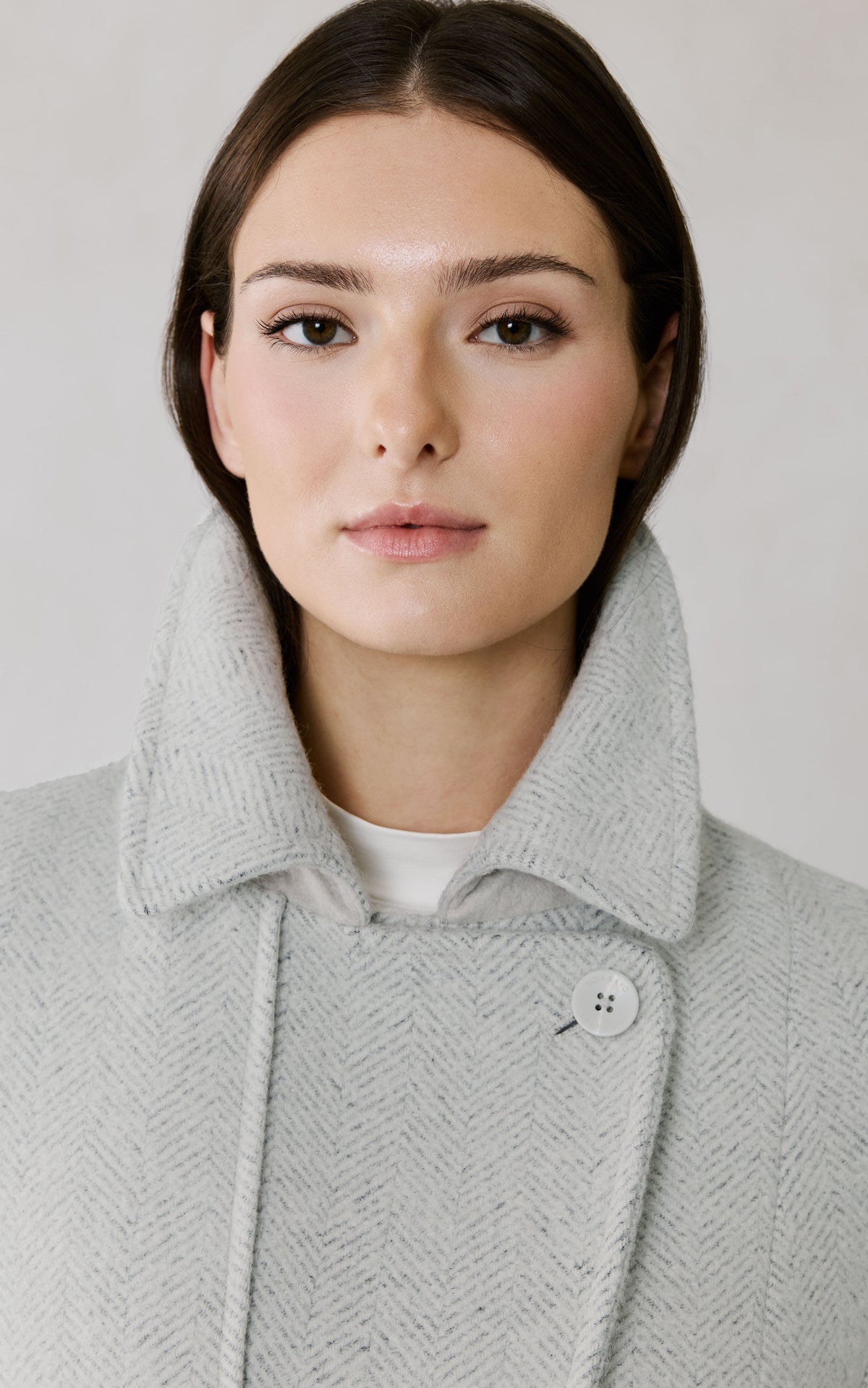 Club Monaco - SOIA & KYO Fabianne-H Wool Trench Coat With Bib in Heather Blue - Bleu Bruyère