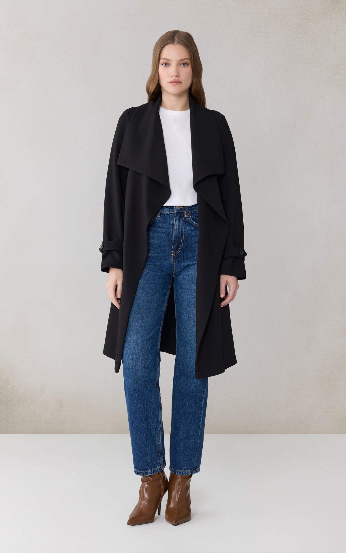 Club Monaco - Manteau cocon en laine double face Jackie-P SOIA & KYO en noir charbon - Charbon noir