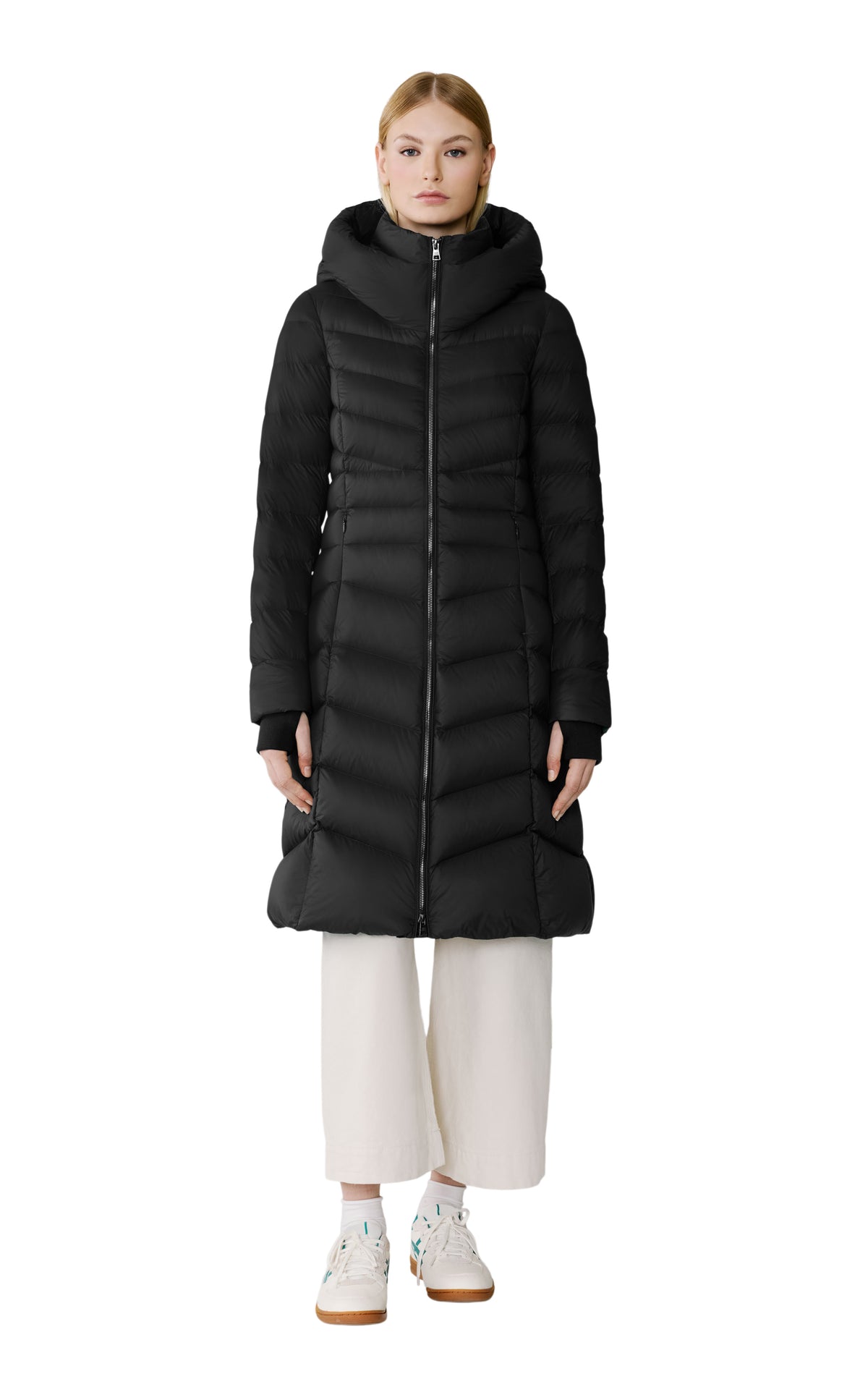 Club Monaco - SOIA & KYO Lita-U Midi Down Coat in Black - Noir