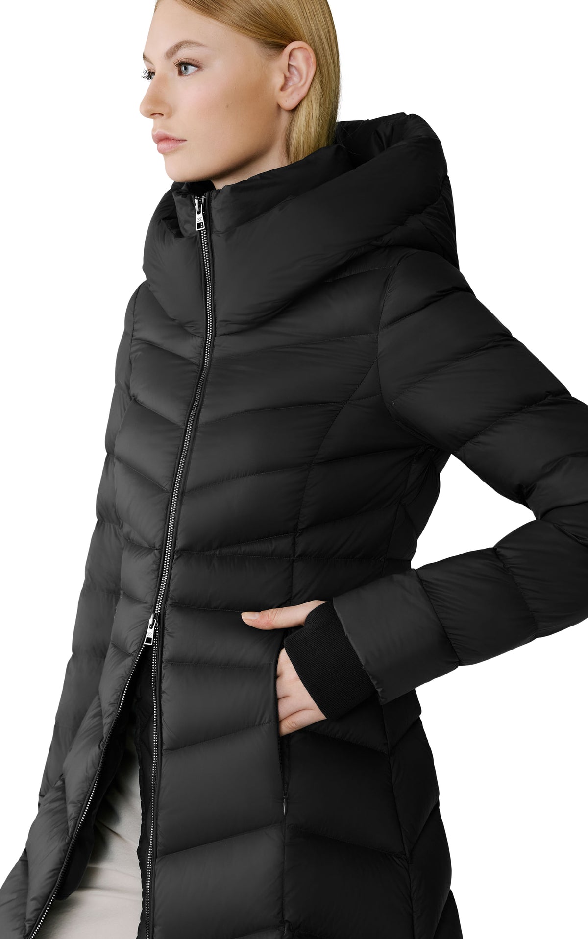 Club Monaco - SOIA & KYO Lita-U Midi Down Coat in Black - Noir