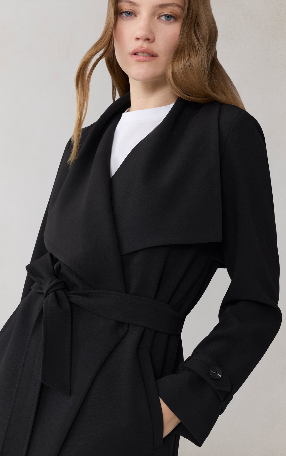 Club Monaco - SOIA & KYO Olivia Draped Wrap Coat in Black - Noir