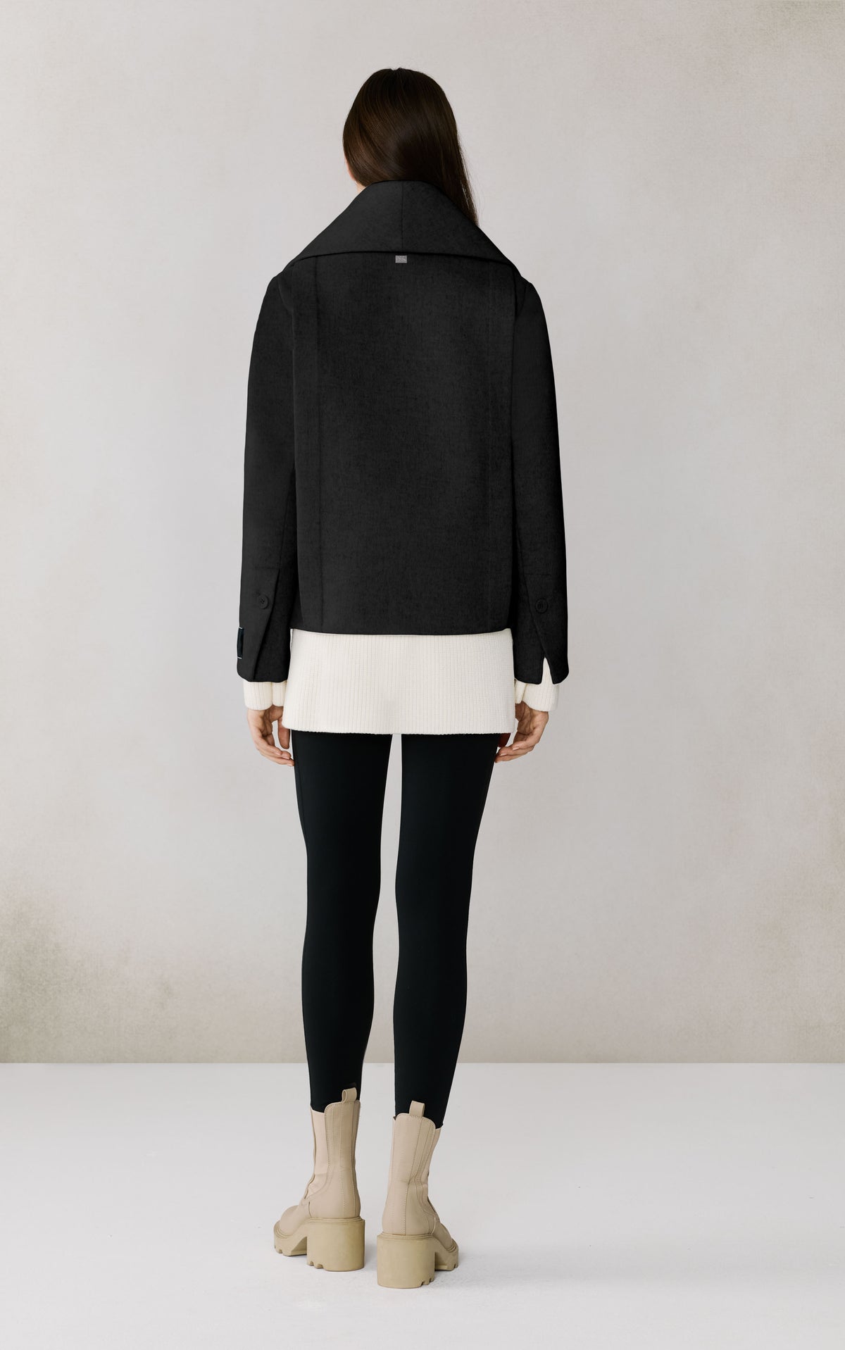 Club Monaco - SOIA & KYO Tala Double Breasted Wool Coat in Black - Noir