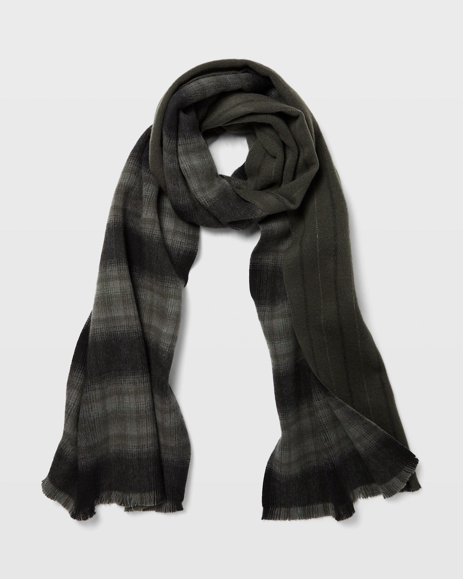 CLUB MONACO - Double-Faced Striped Scarf - Grey Mix