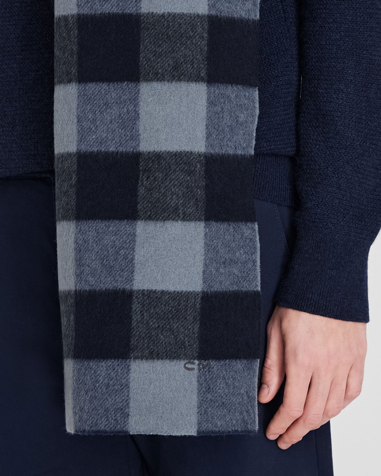 CLUB MONACO - Écharpe double face - Base bleue