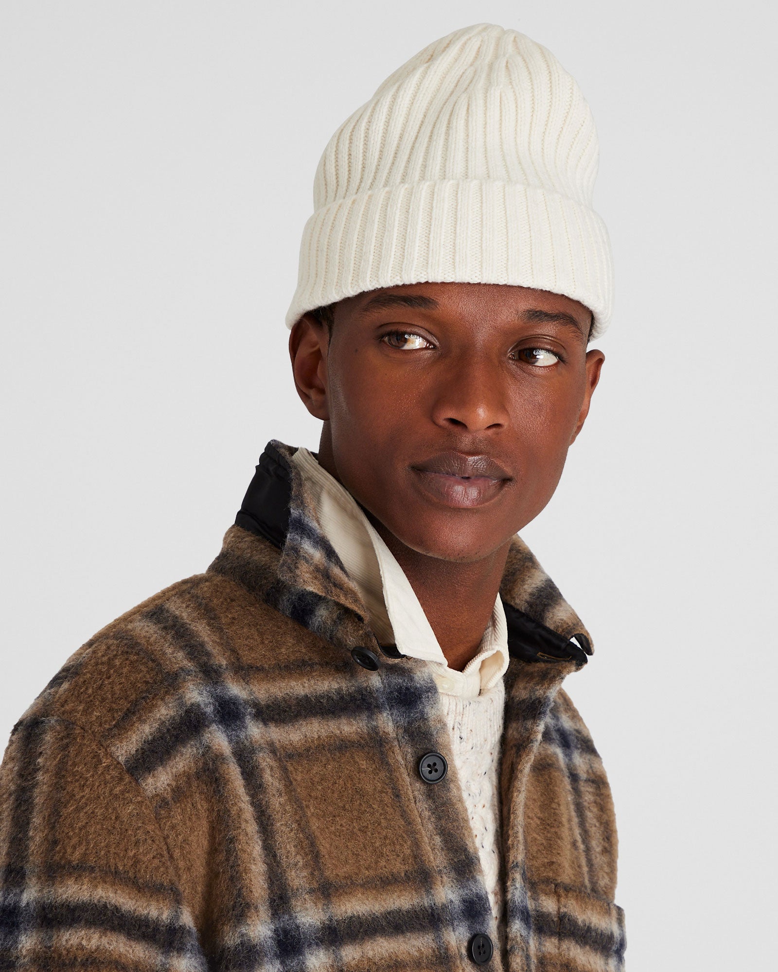 CLUB MONACO - Ribbed Beanie - Cream