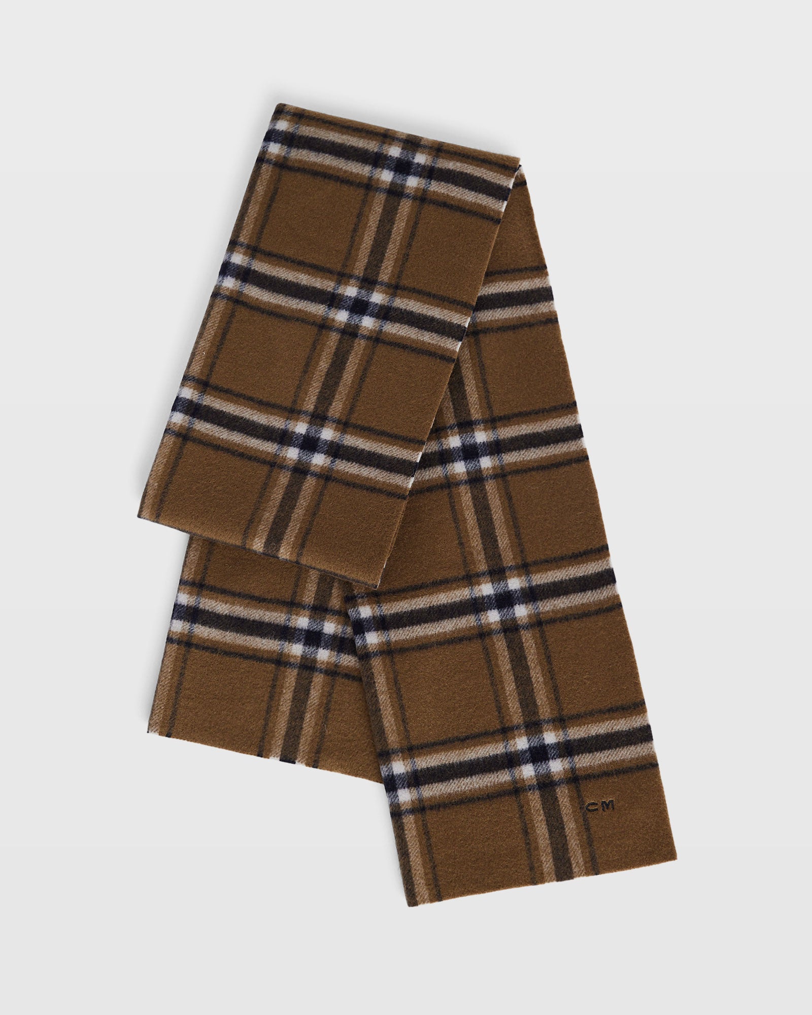 CLUB MONACO - Double-Faced Plaid Scarf - Tan Mix