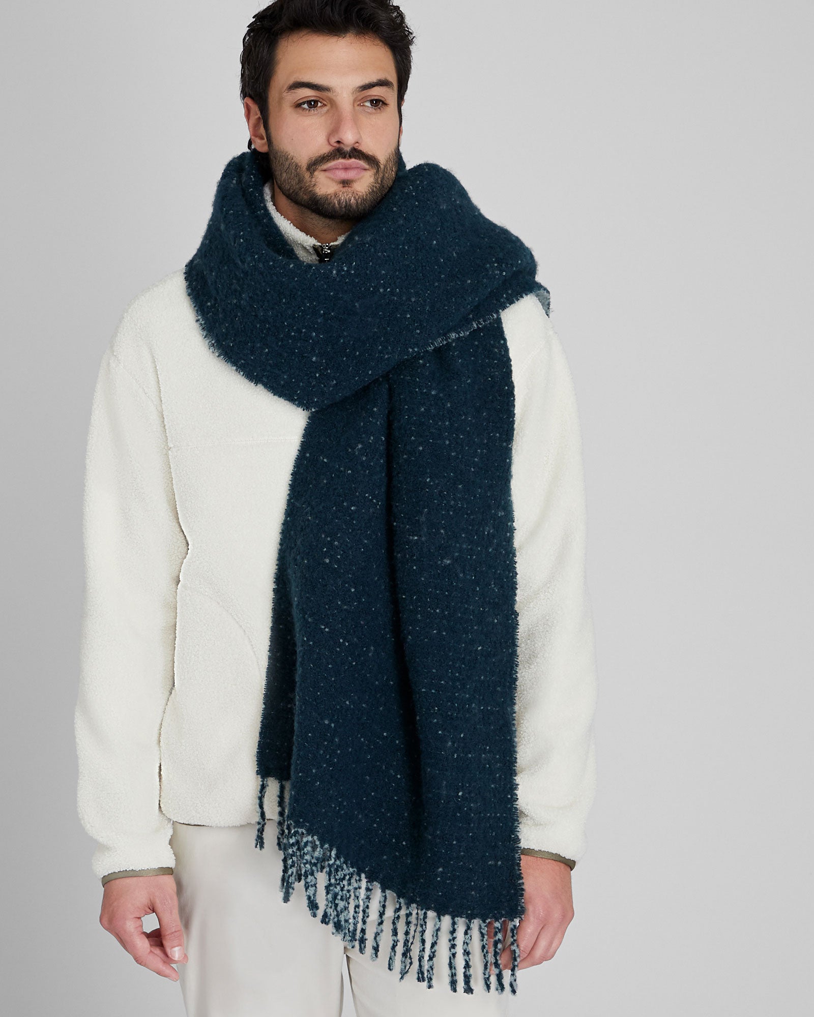 CLUB MONACO - Écharpe en laine moelleuse - Mélange Bleu