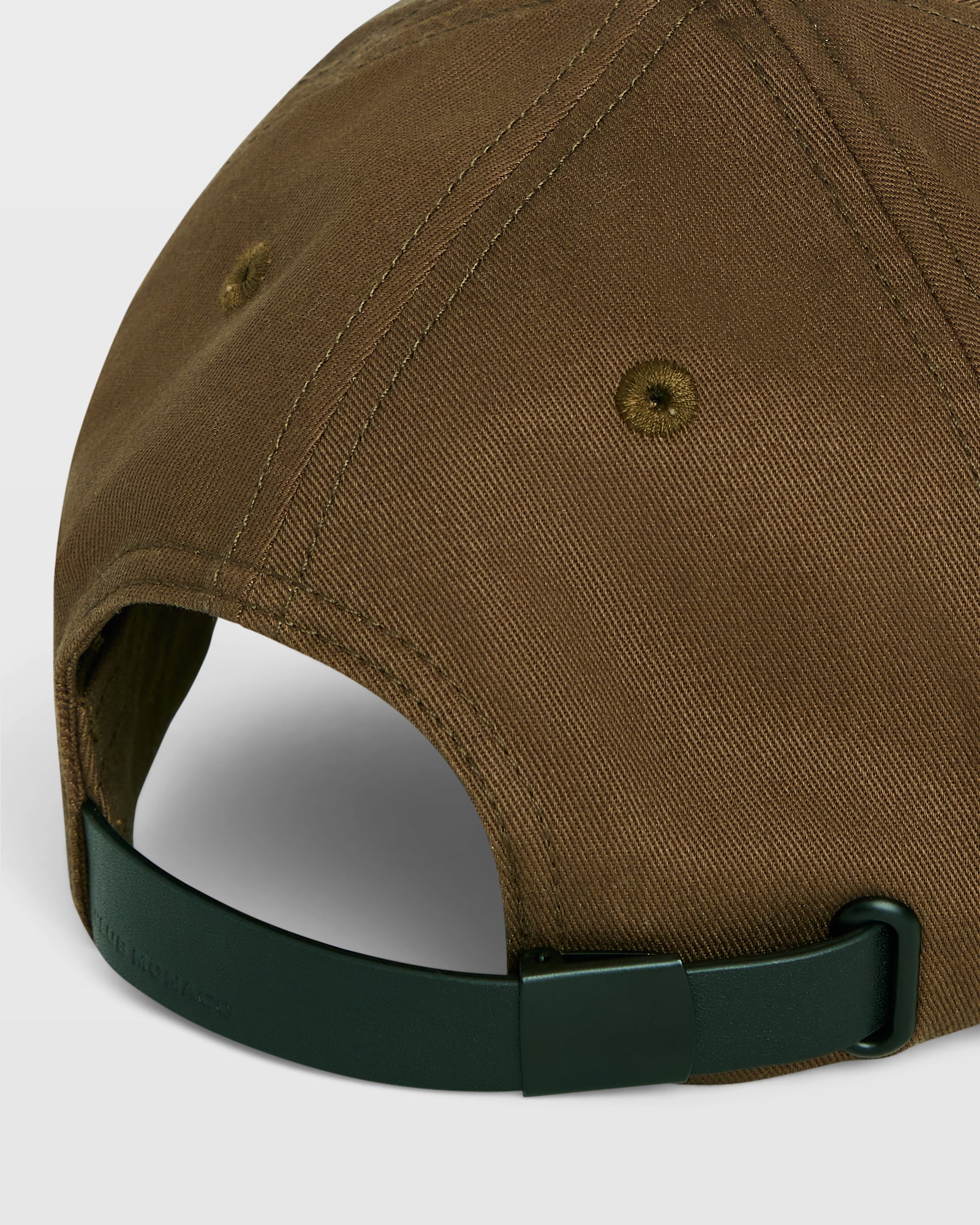 CLUB MONACO - Casquette de baseball à lanières en cuir CM - Brun foncé