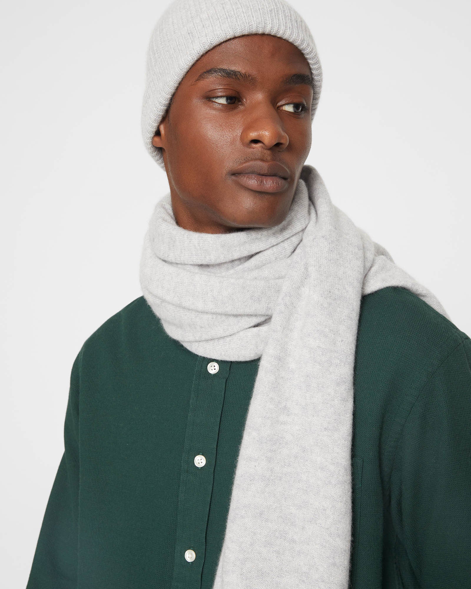 CLUB MONACO - Écharpe en cachemire Kensington - Gris Clair