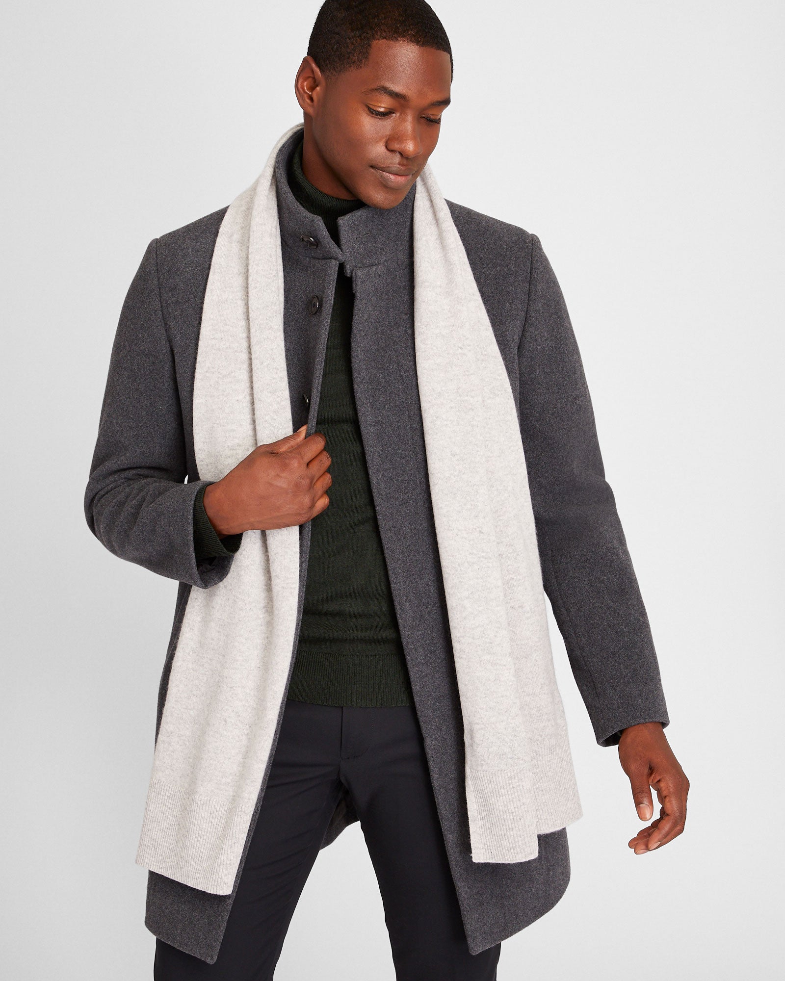 CLUB MONACO - Kensington Cashmere Scarf - Heather Grey