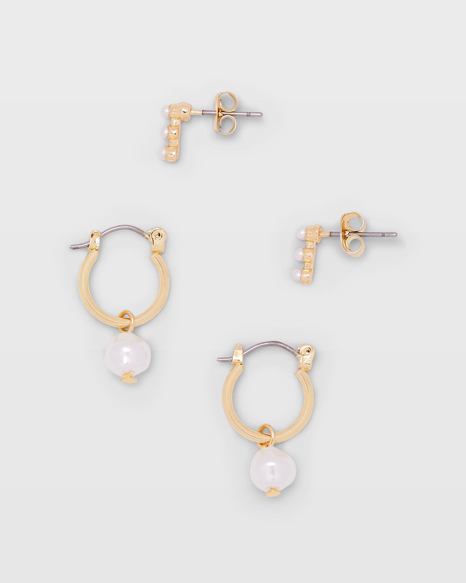 CLUB MONACO - Mini Pearl Earring Set - Gold