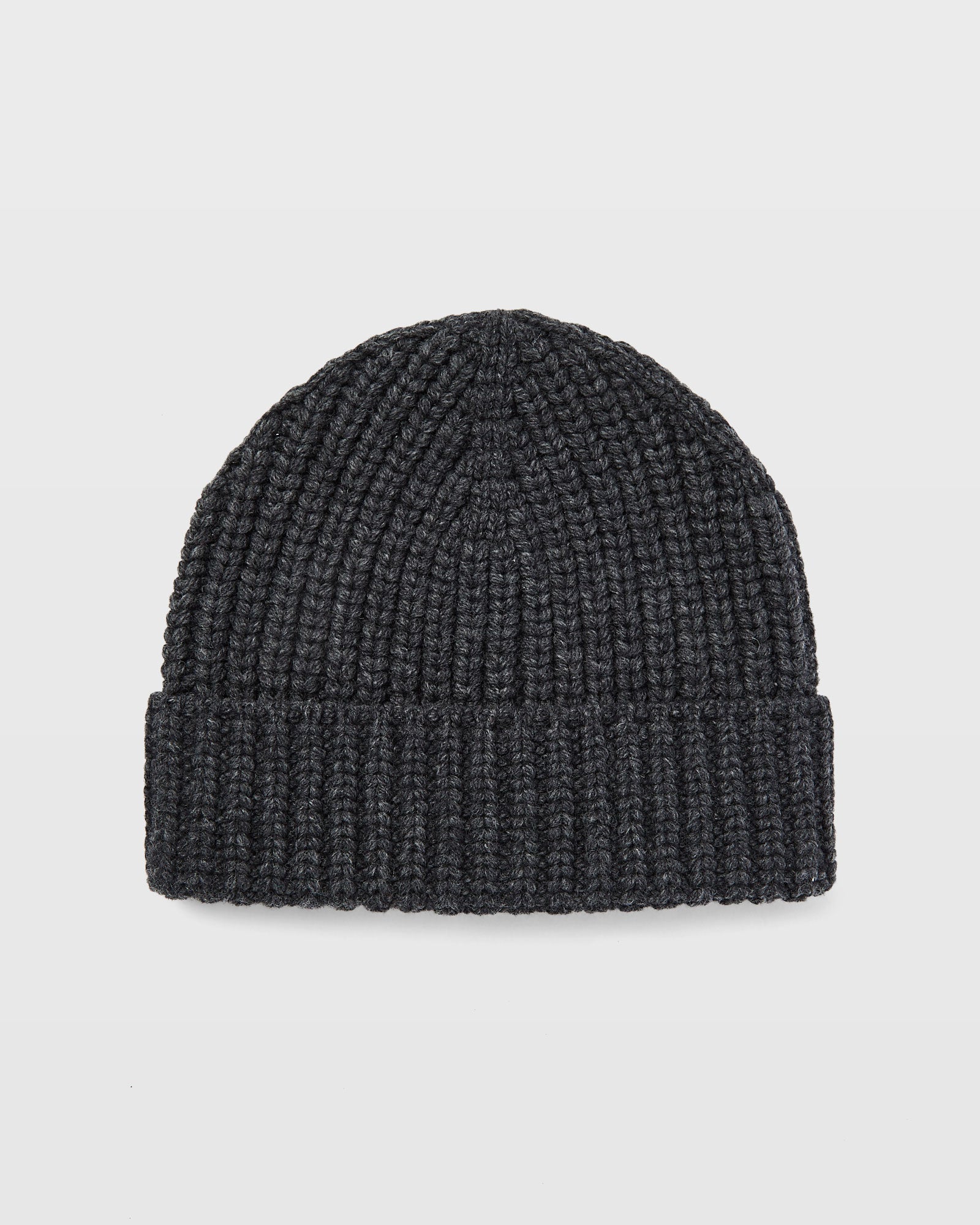 CLUB MONACO - Bonnet fantaisie en tricot côtelé - Gris chiné foncé