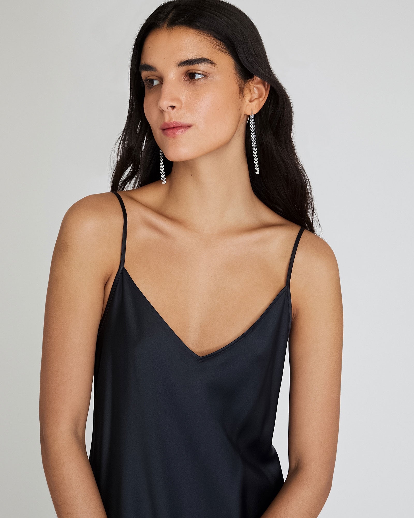 CLUB MONACO - Slim Dangling Earring - Argent