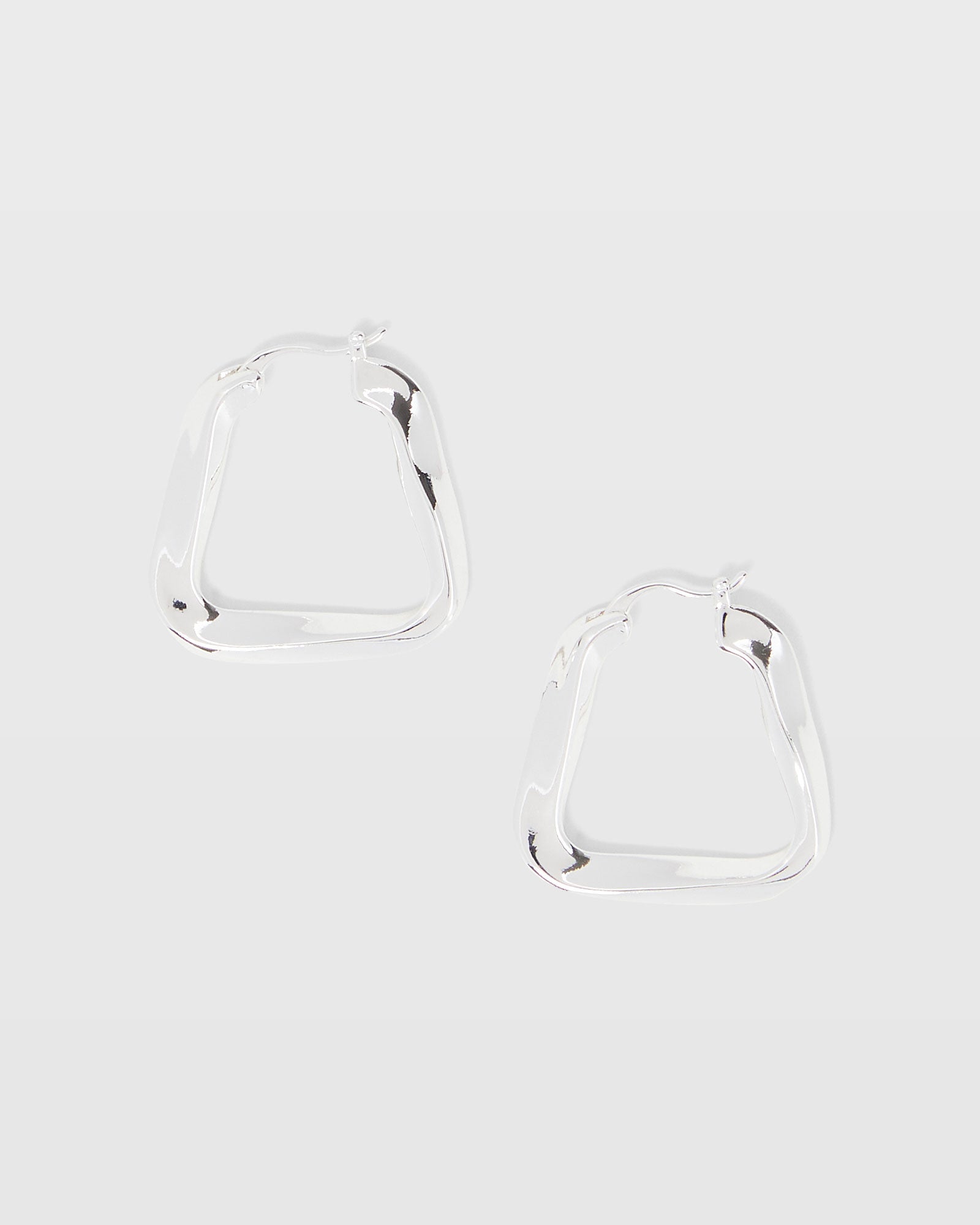 CLUB MONACO - Twisted Triangle Hoops - Silver