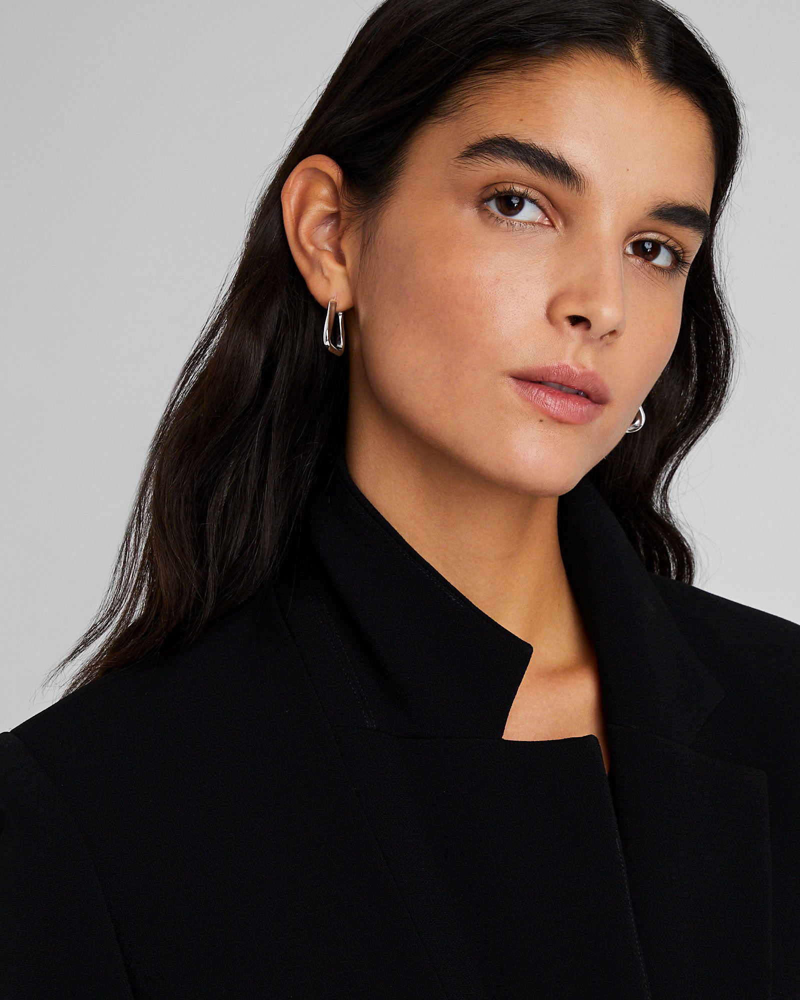 CLUB MONACO - Twisted Triangle Hoops - Silver