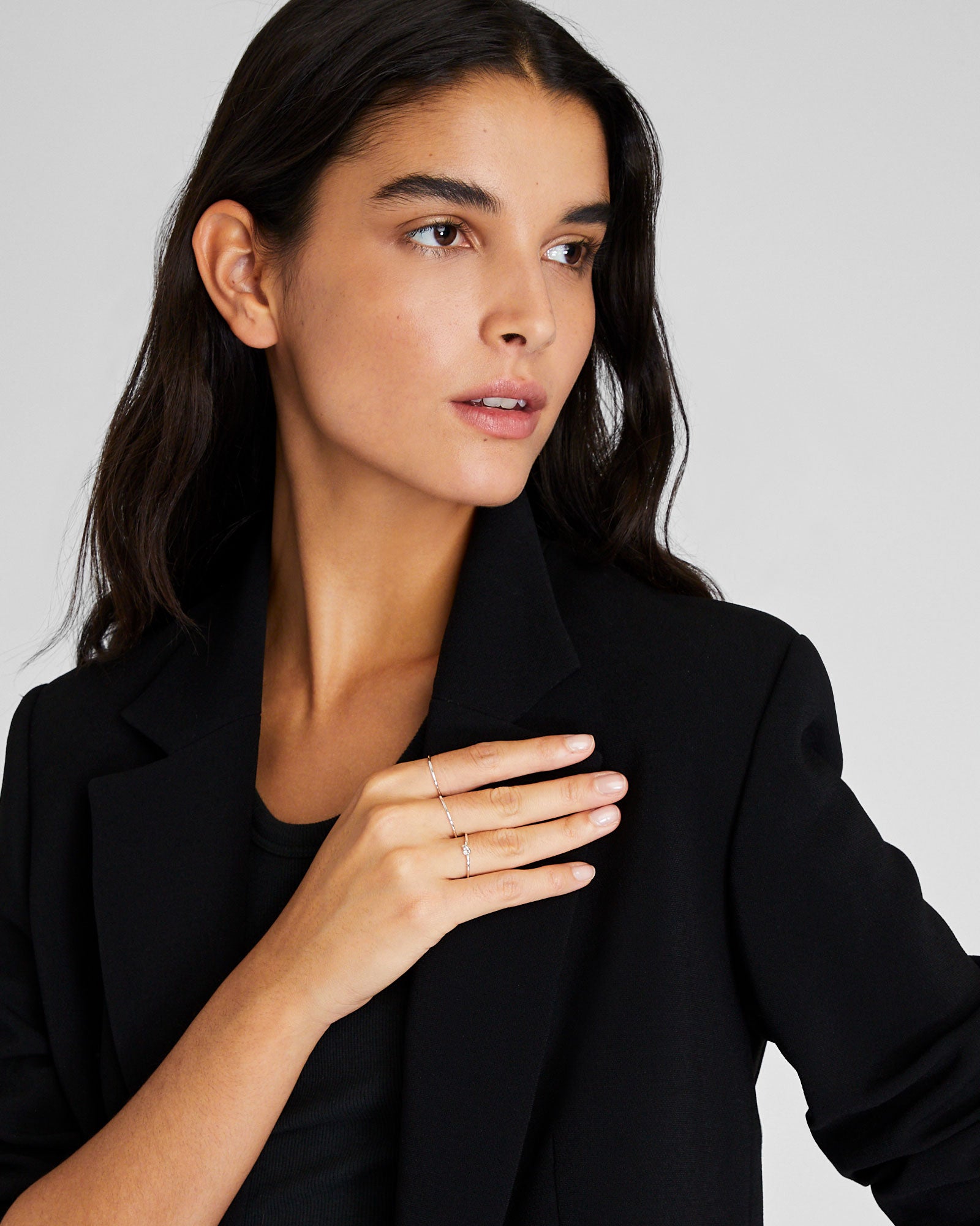 CLUB MONACO - Slim Stacking Ring Set - Silver