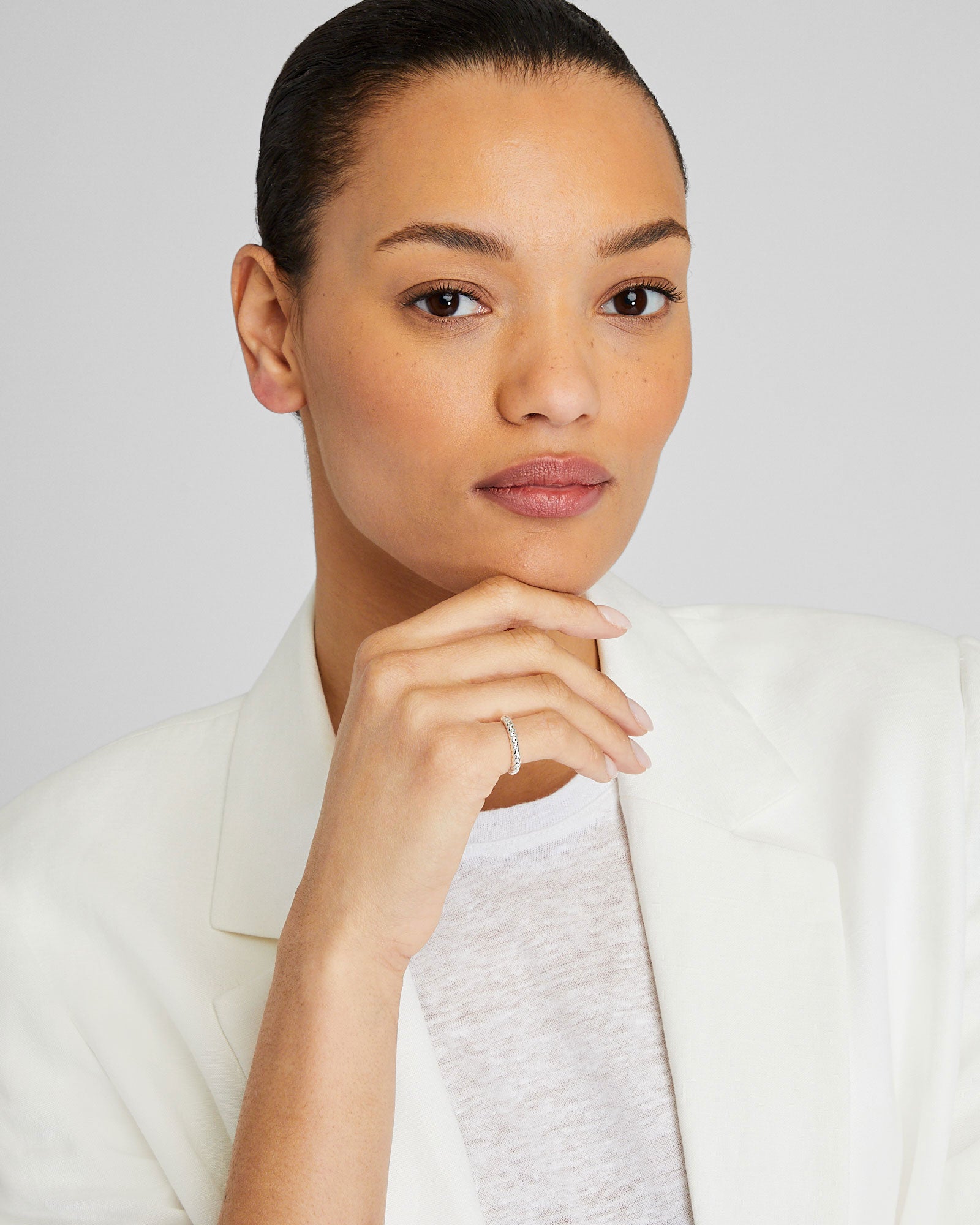 CLUB MONACO - Ensemble de bagues empilables - Argent