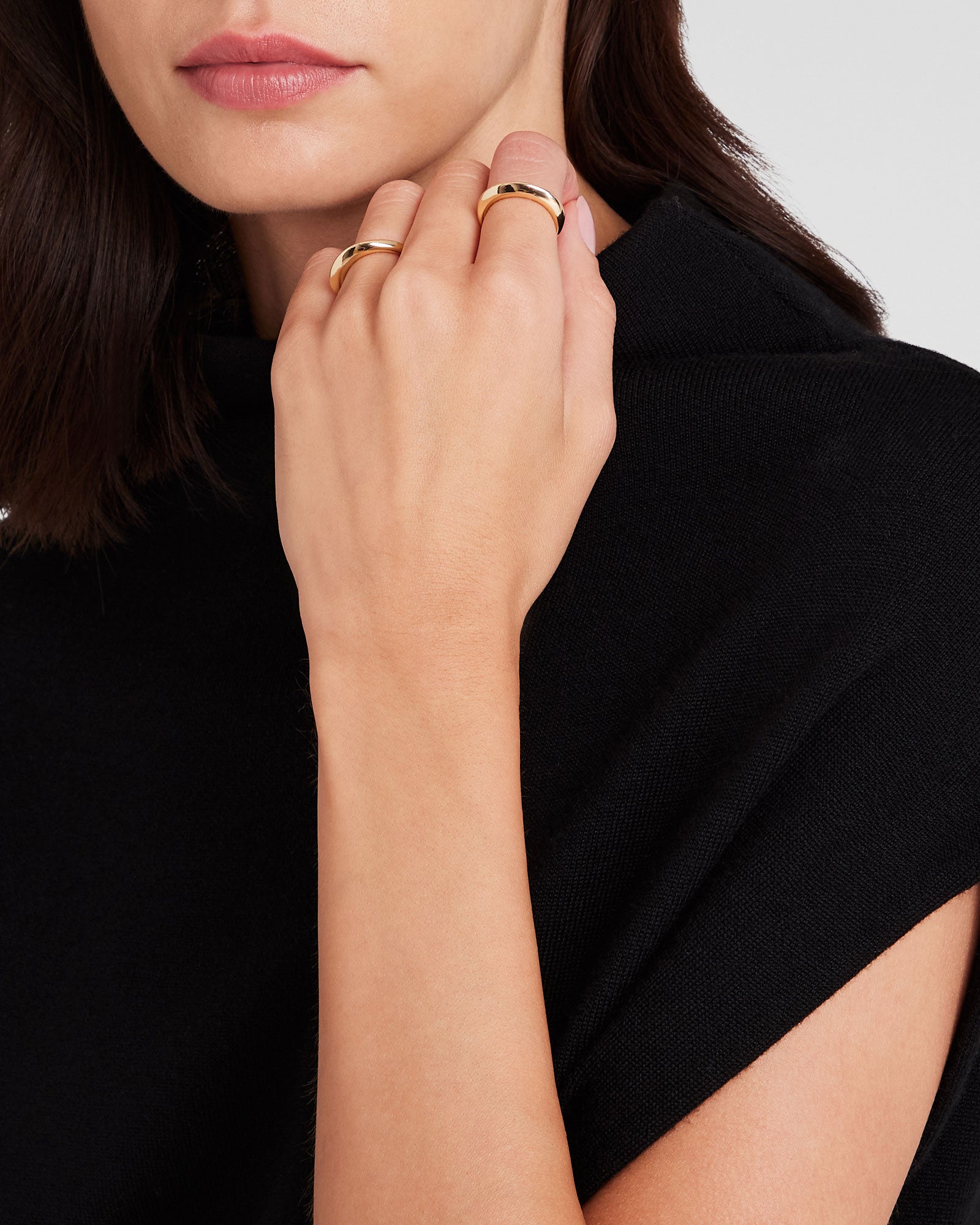 CLUB MONACO - Stacked Geometric Ring Set - Gold