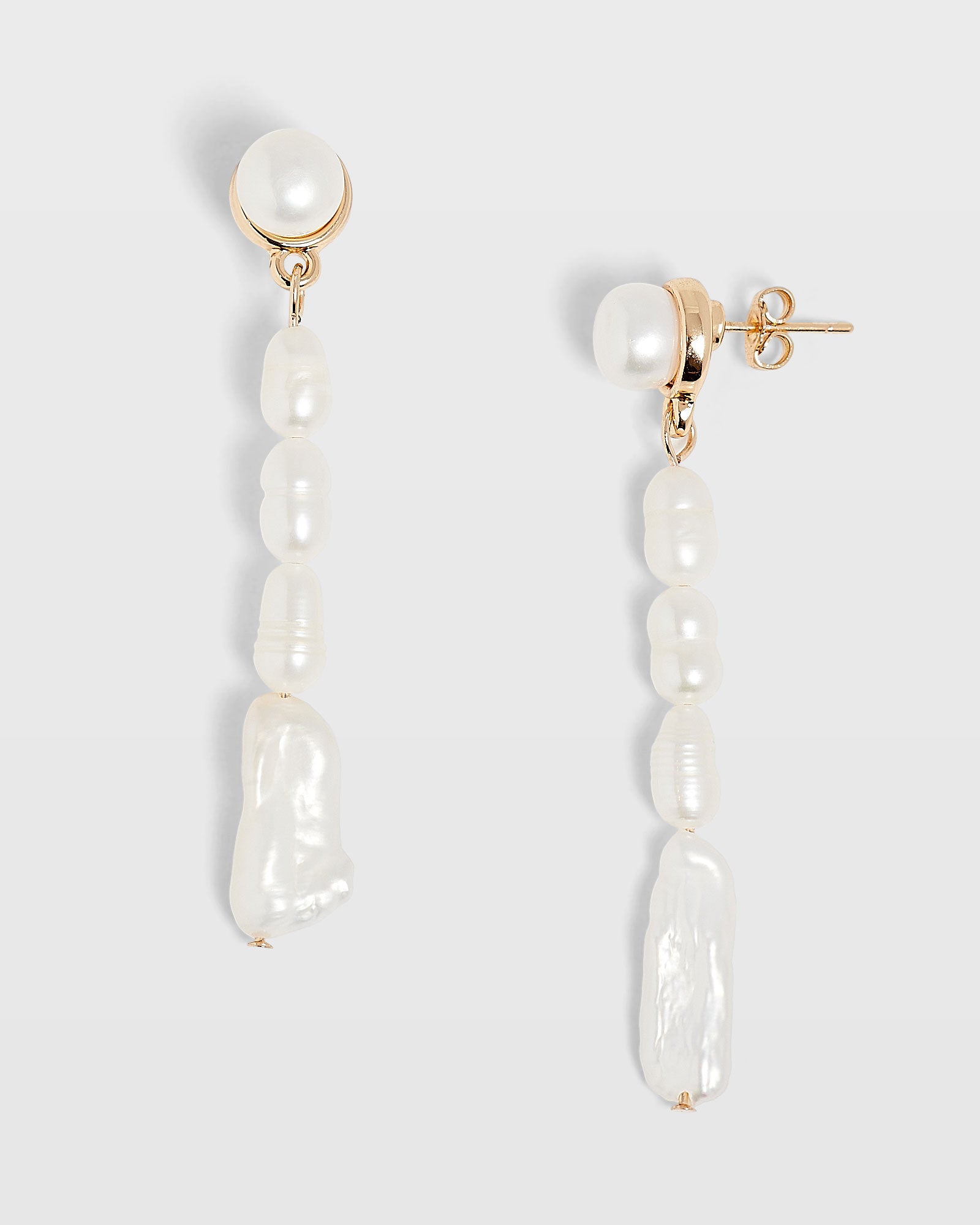 CLUB MONACO - Pearl Dangling Earrings - Gold