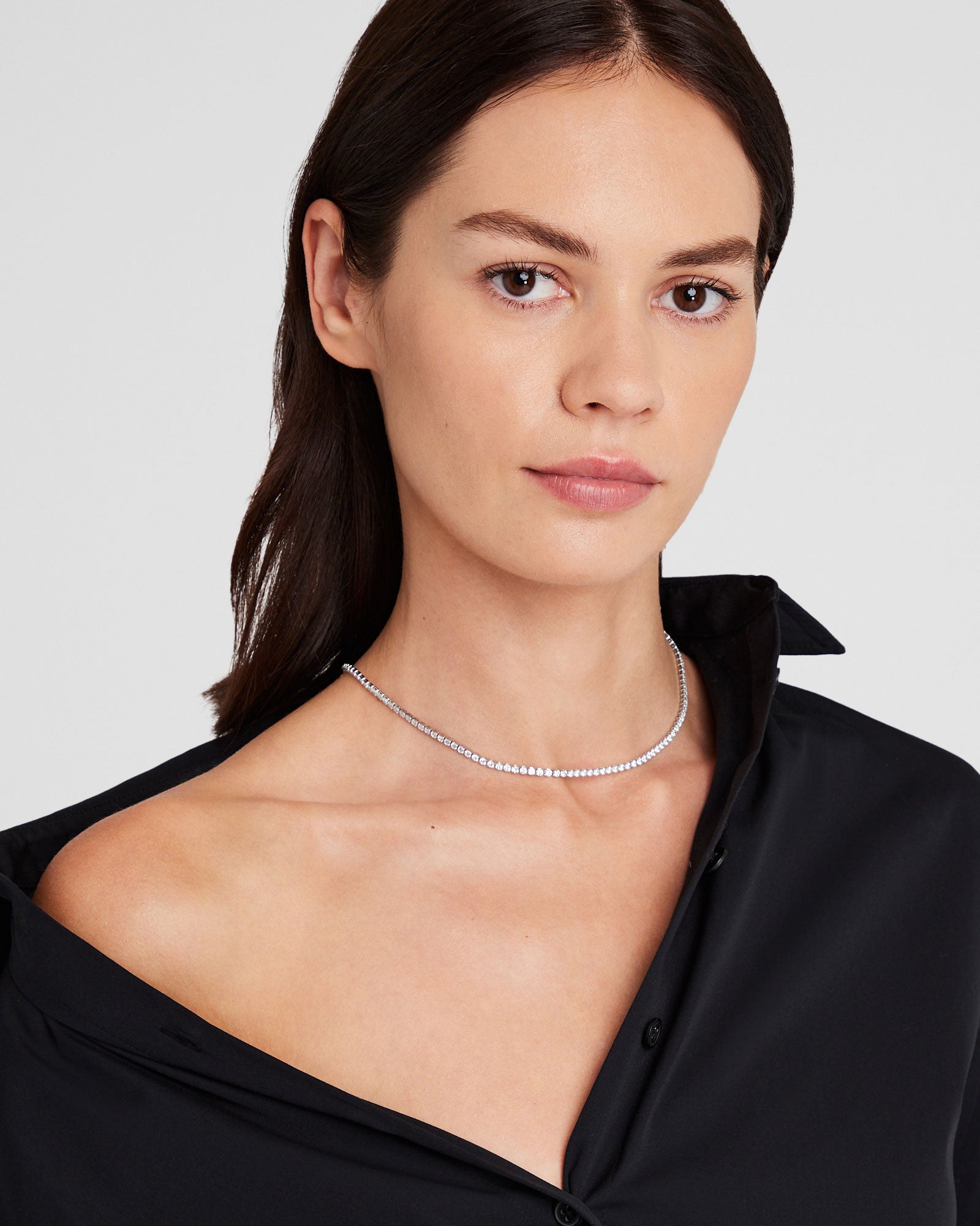 CLUB MONACO - Tennis Necklace - Silver
