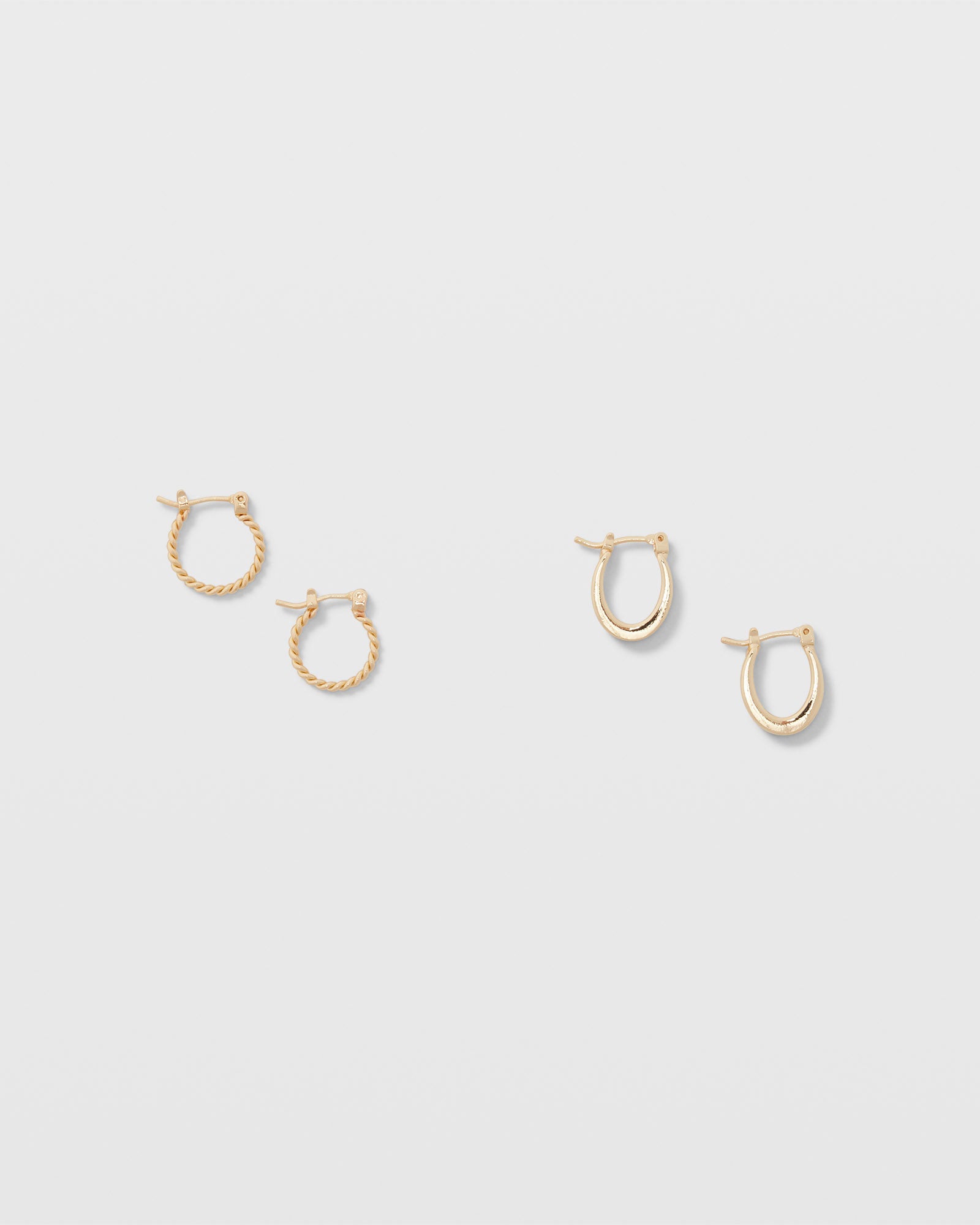 CLUB MONACO - Mini Twist Hoop Set - Gold