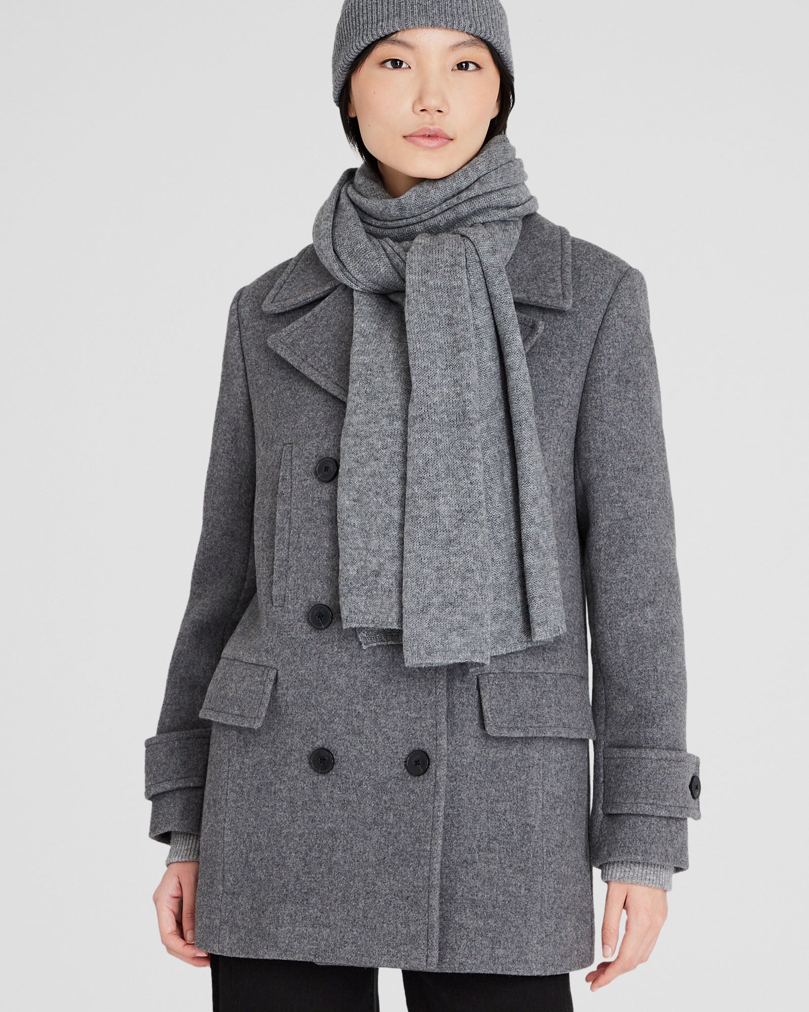 CLUB MONACO - Foulard en cachemire Adele - Gris Chiné Moyen