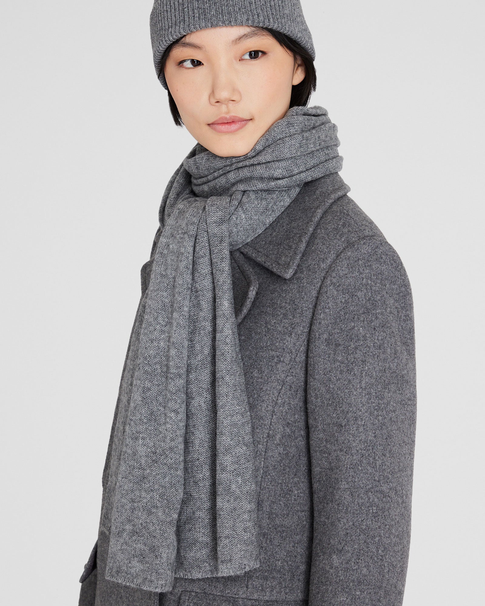 CLUB MONACO - Foulard en cachemire Adele - Gris Chiné Moyen