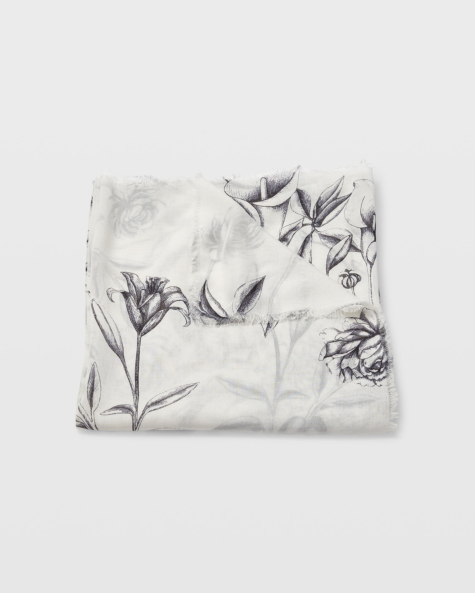 CLUB MONACO - Floral Scarf - Ivory