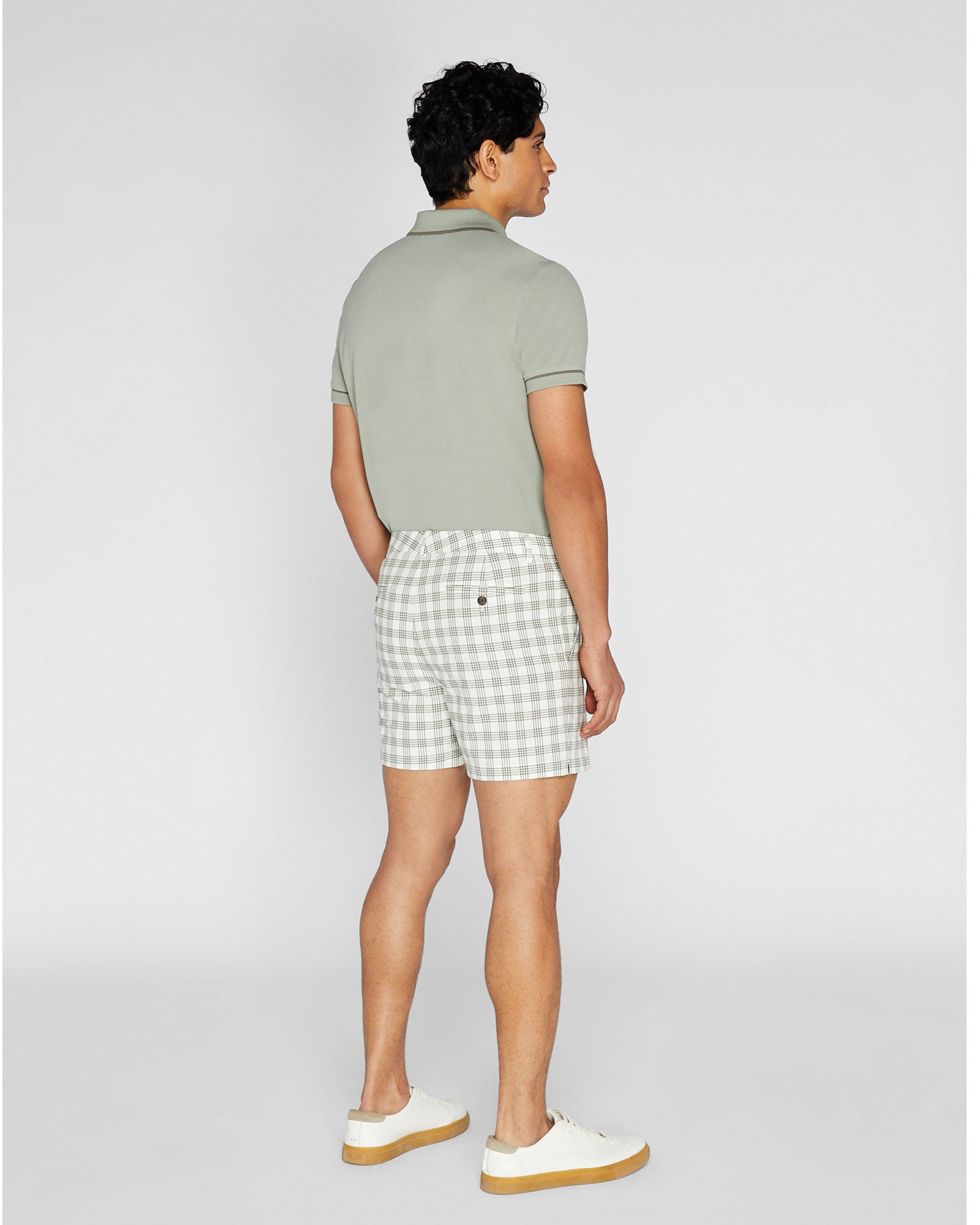 CLUB MONACO - Jax Check 5" Shorts - Olive Mix