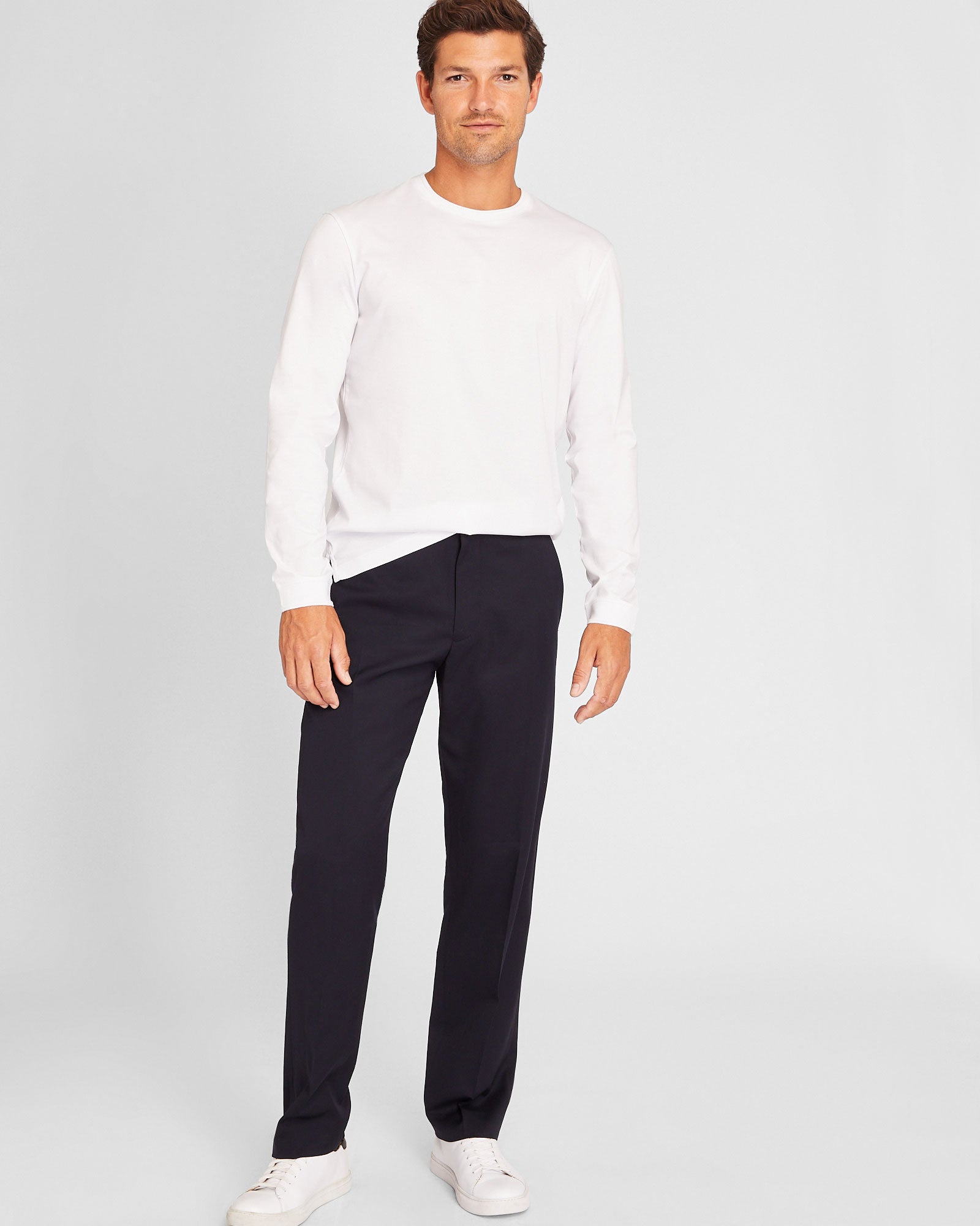CLUB MONACO - Straight Wool Trouser - Dark Navy