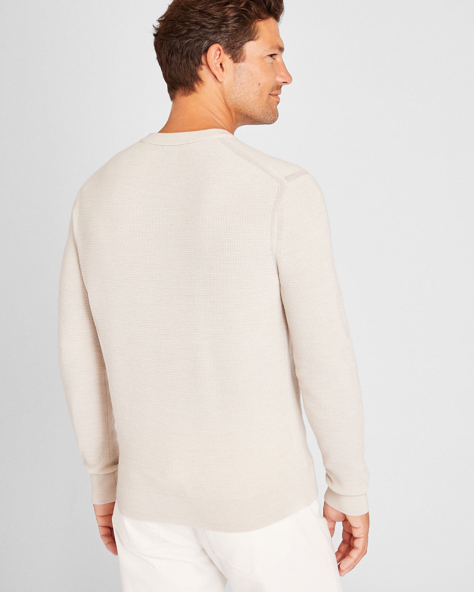 CLUB MONACO - Refined Textured Wool Sweater - Stone