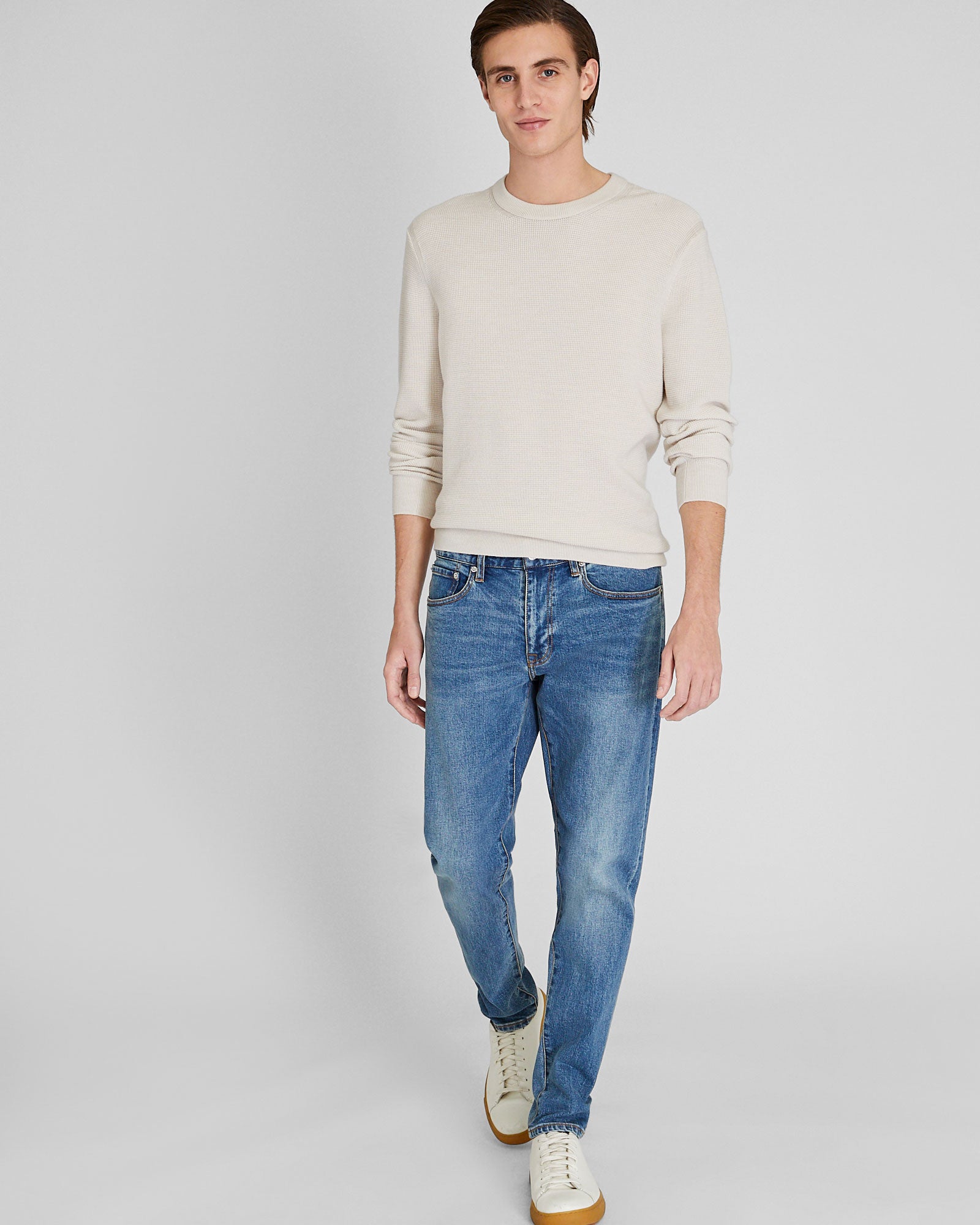 CLUB MONACO - Refined Textured Wool Sweater - Stone
