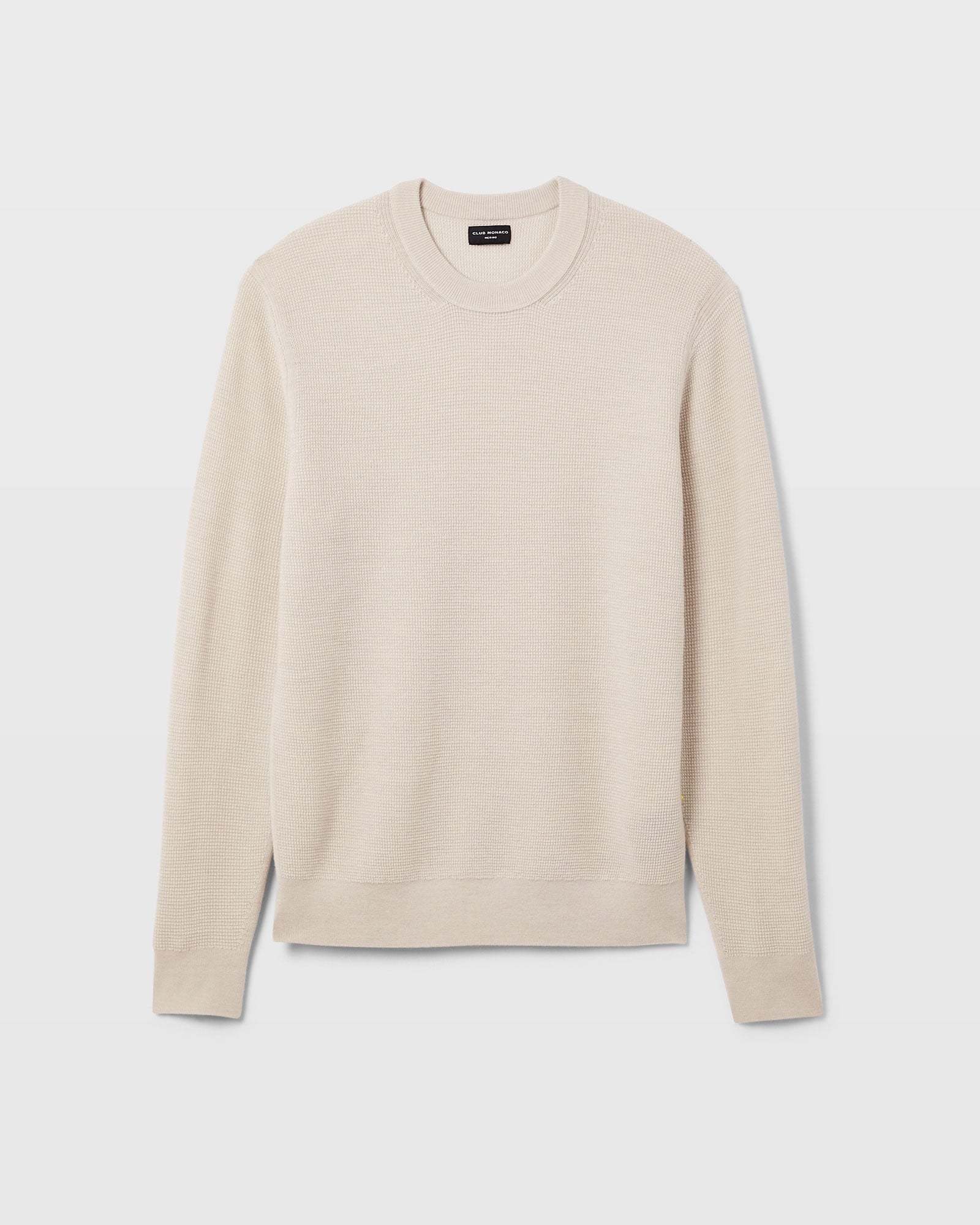CLUB MONACO - Refined Textured Wool Sweater - Stone