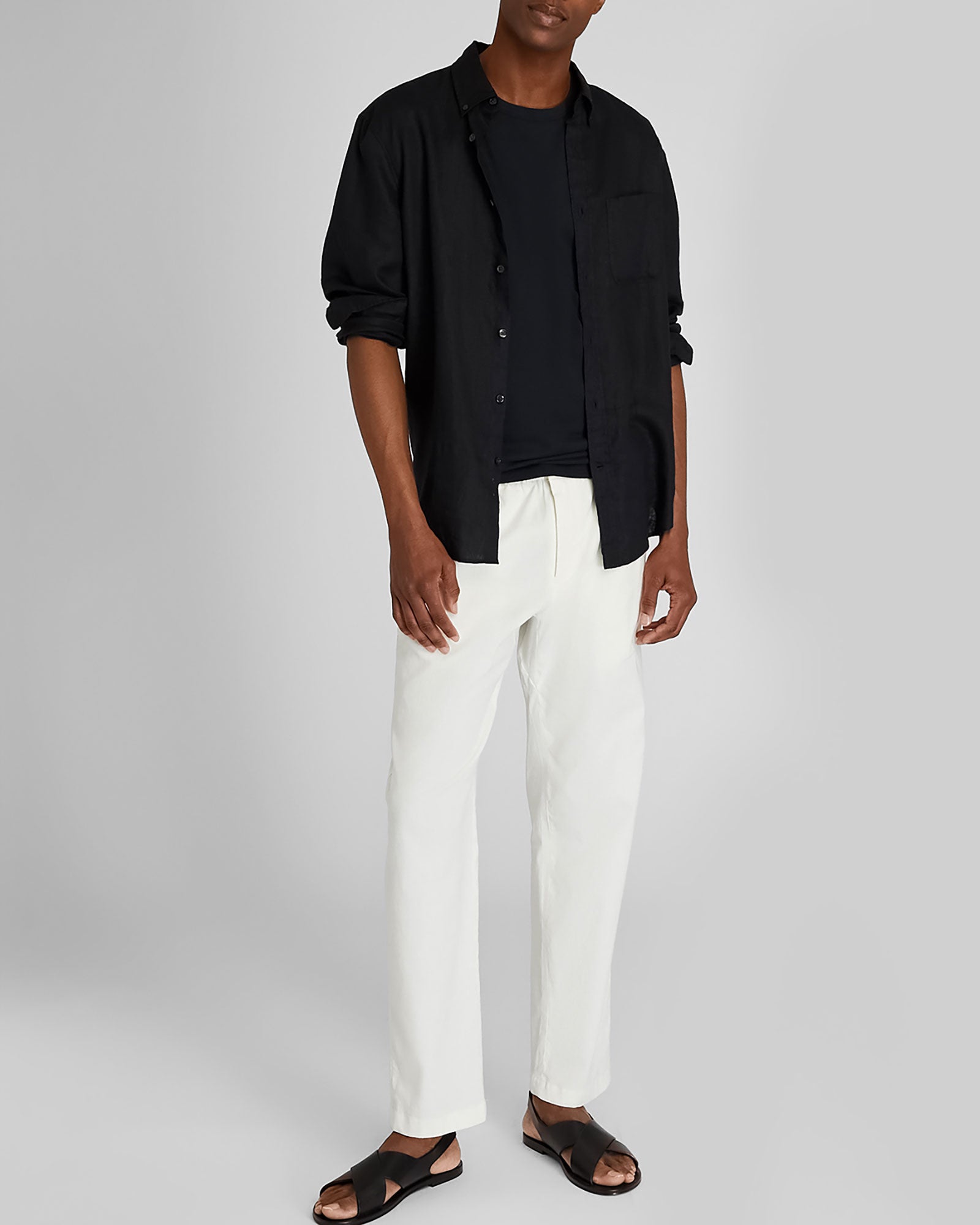 CLUB MONACO - T-shirt en coton pima brossé - Noir