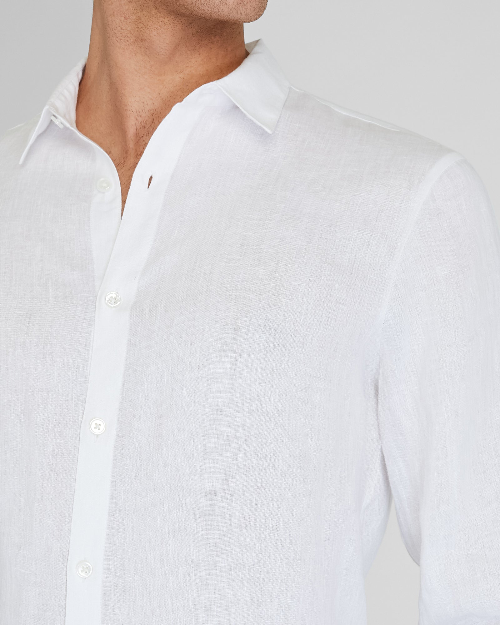 CLUB MONACO - Carlo Bassetti Italian Linen Shirt - White