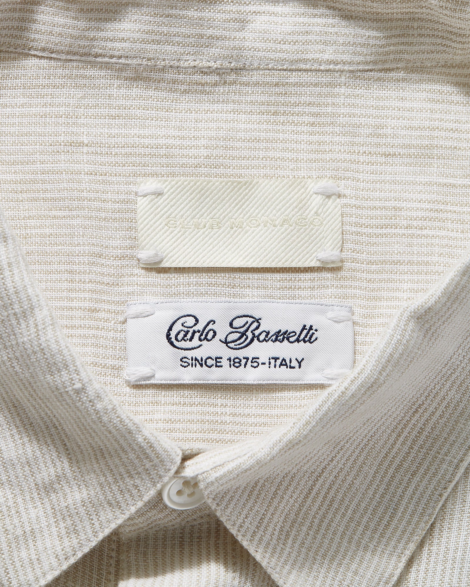 CLUB MONACO - Chemise à rayures lin Carlo Basetti - Rayures Havane