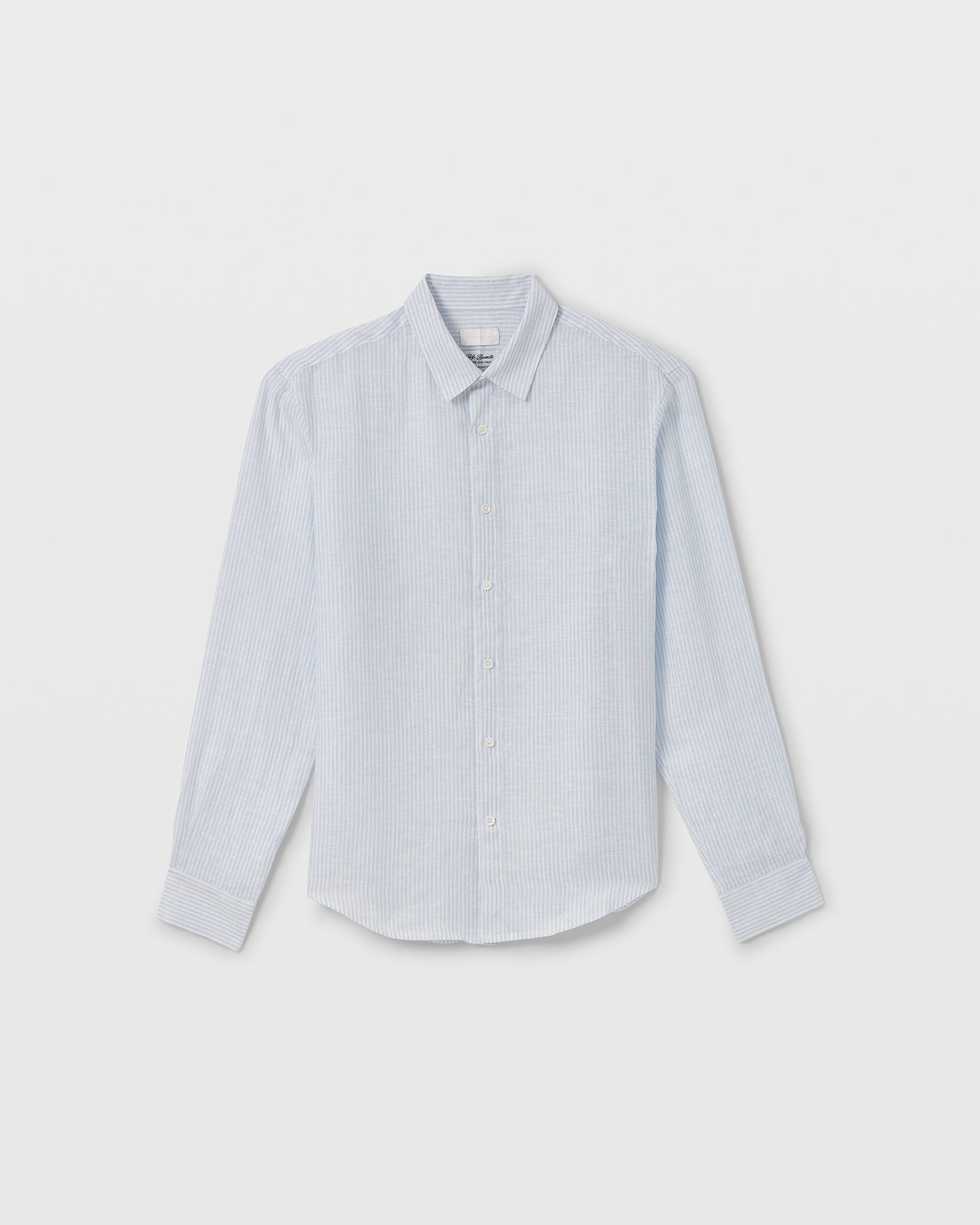 CLUB MONACO - Carlo Bassetti Italian Linen Stripe Shirt - Blue Stripe