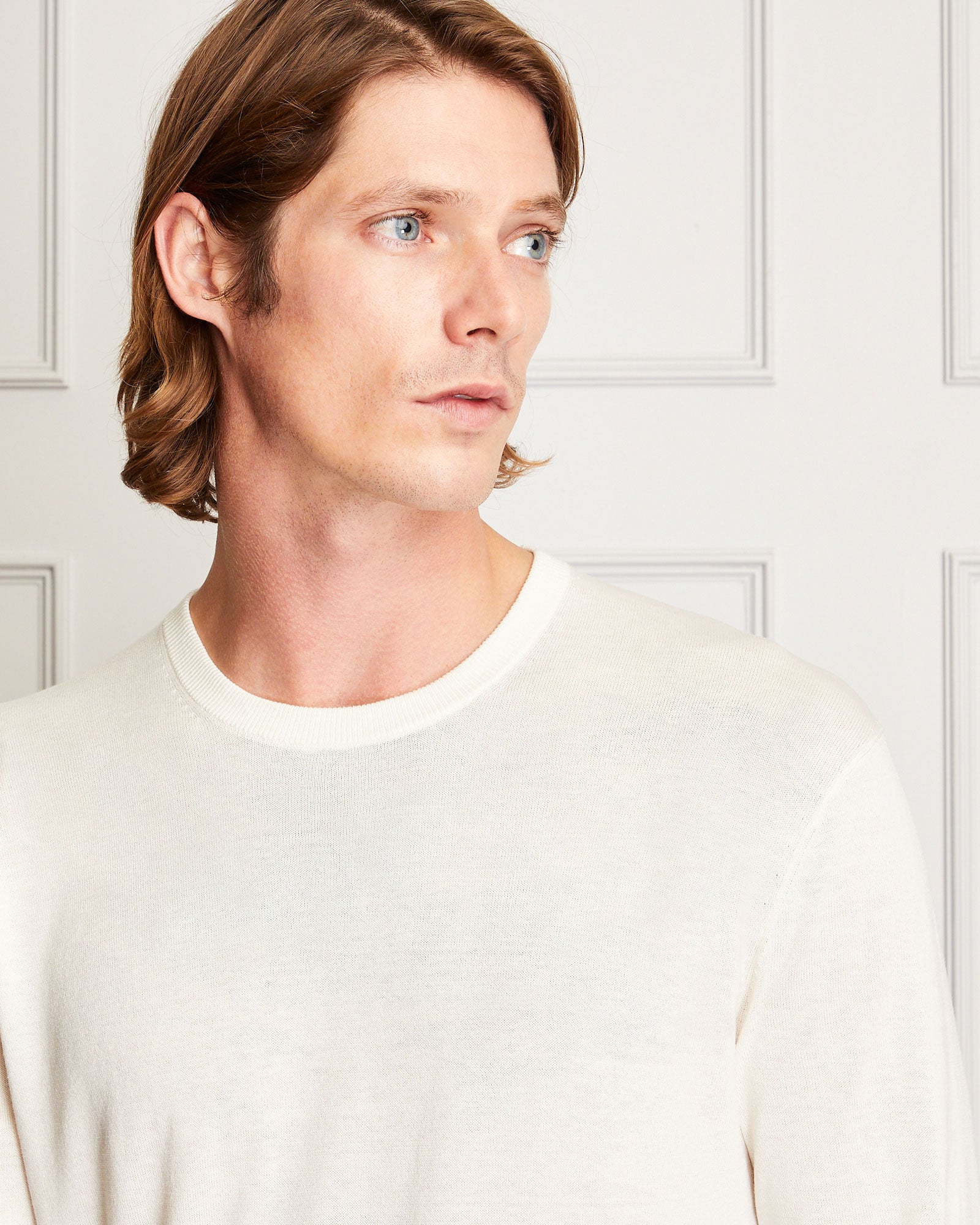 CLUB MONACO - Ras du cou en mélange de soie fine - Crème